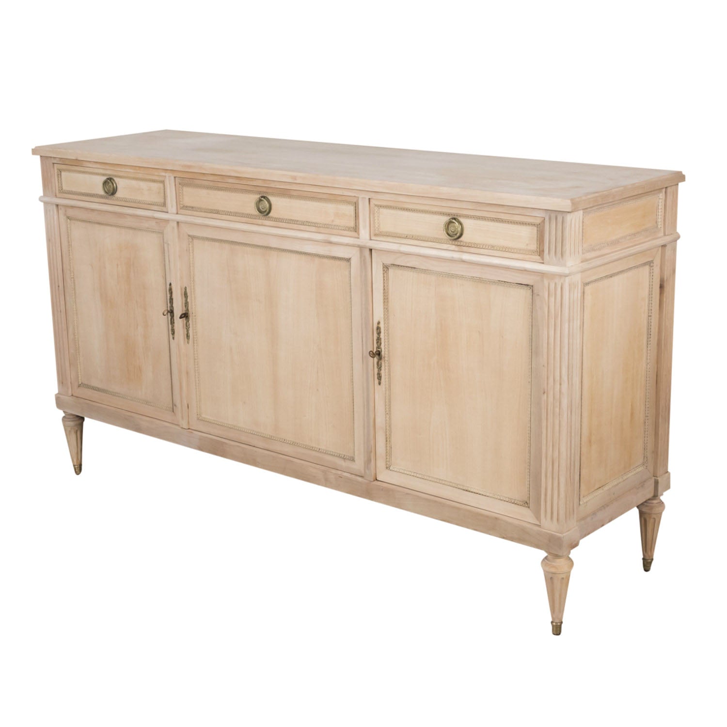 Antique French Louis XVI Style Bleached Cherry Enfilade Buffet