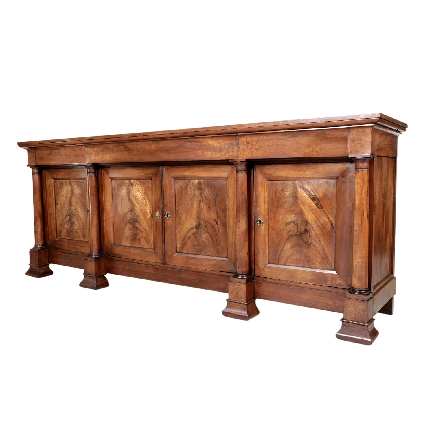 Exceptional Early 19th Century French Empire Period Chateau Enfilade in Walnut with Bookmatched Doors