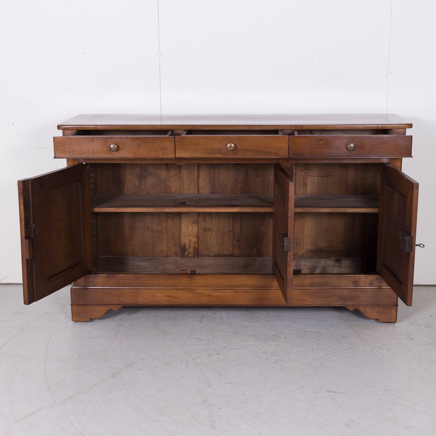 19th Century French Louis Philipe Style Walnut Enfilade from Brittany