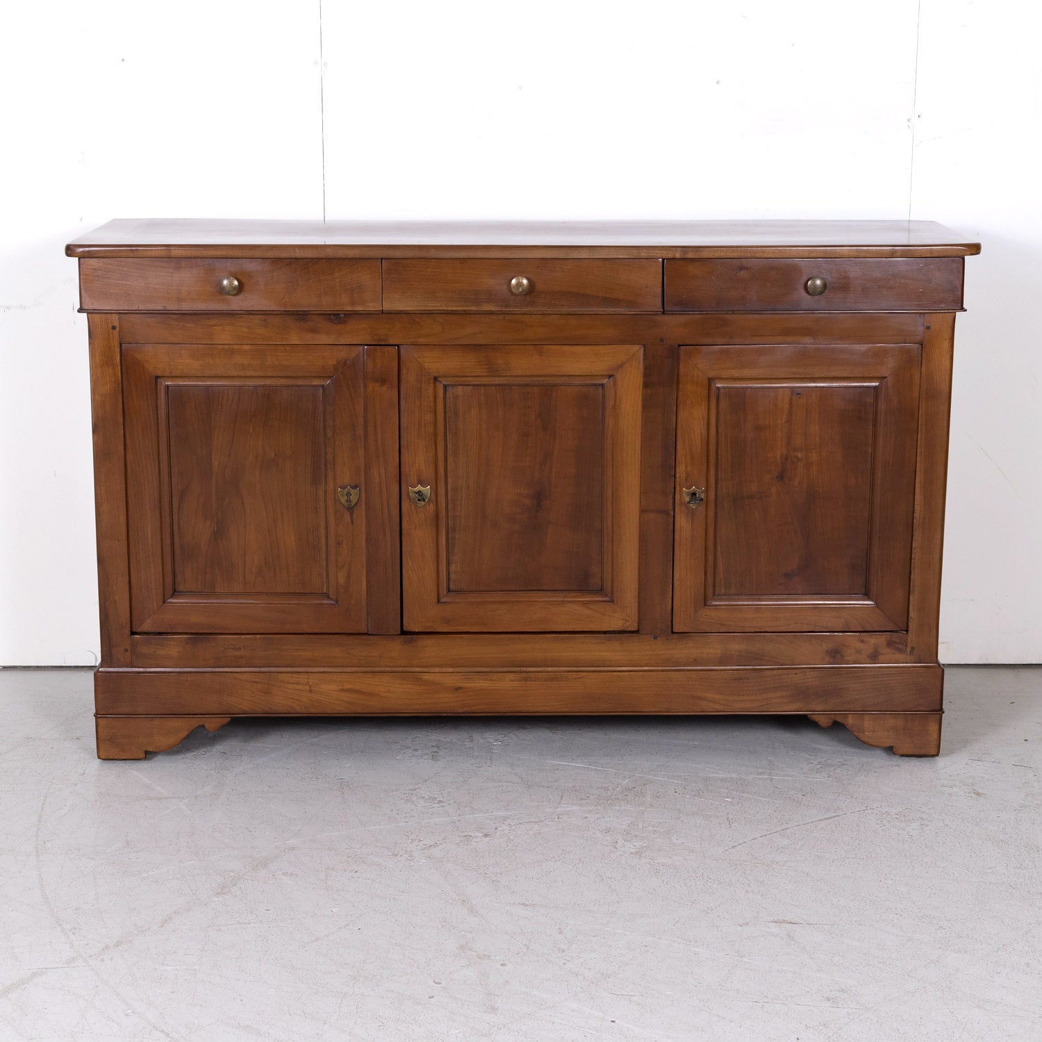 19th Century French Louis Philipe Style Walnut Enfilade from Brittany