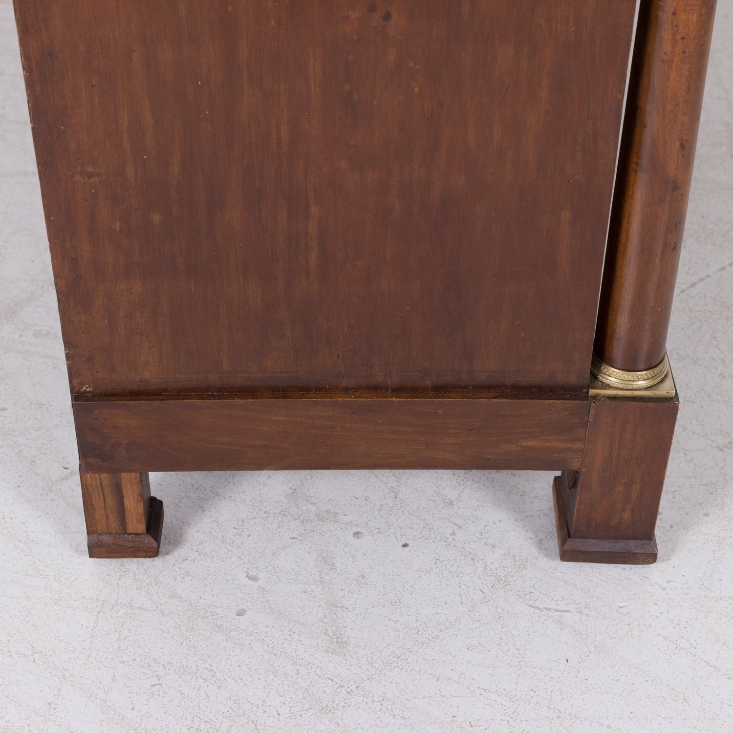French Empire Period Walnut Commode with Marble Top and Bookmatched Front