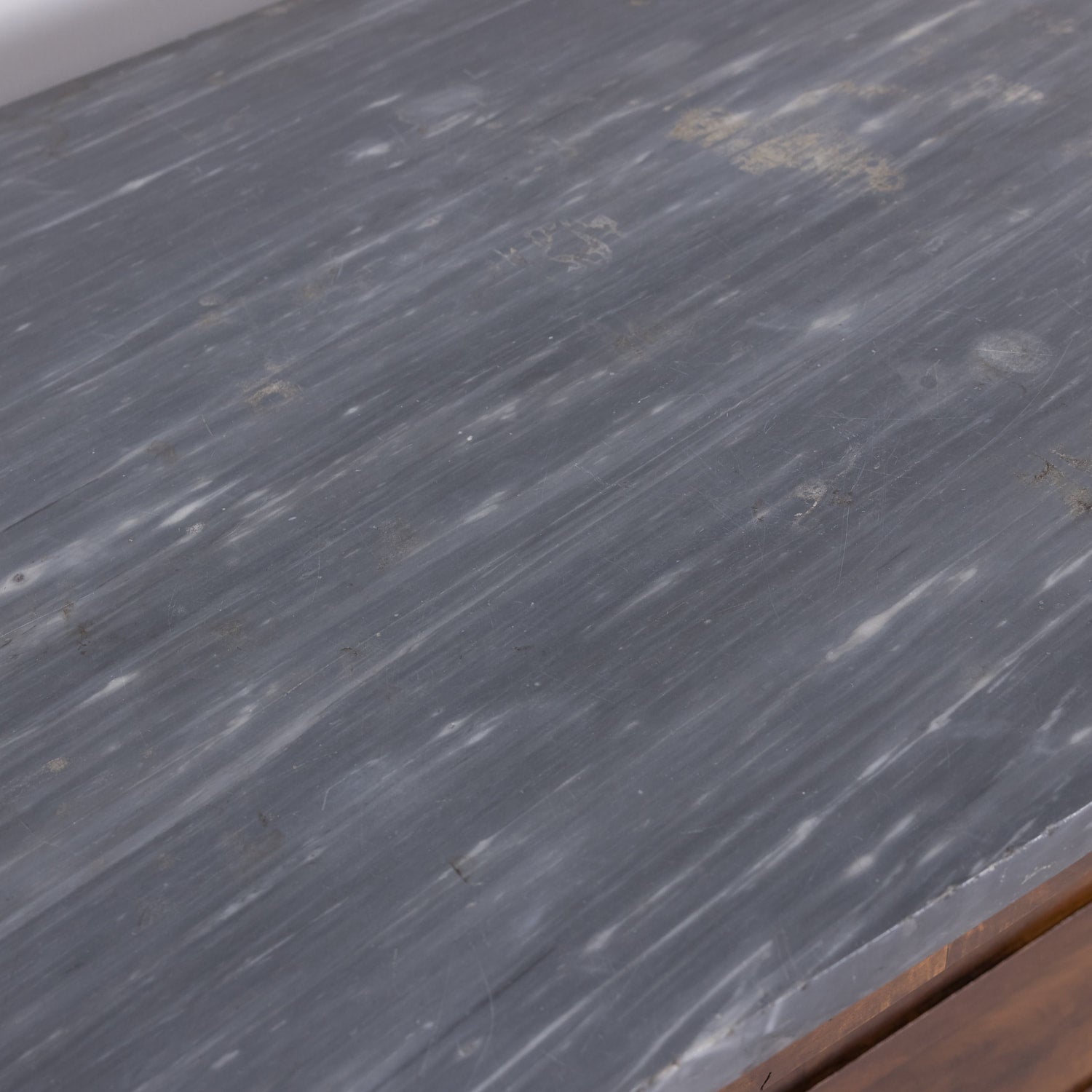 French Empire Period Walnut Commode with Marble Top and Bookmatched Front