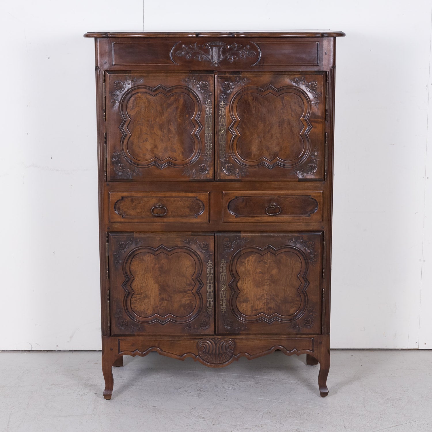 Louis XV Bressan Cabinet Walnut and Burl Chesnut