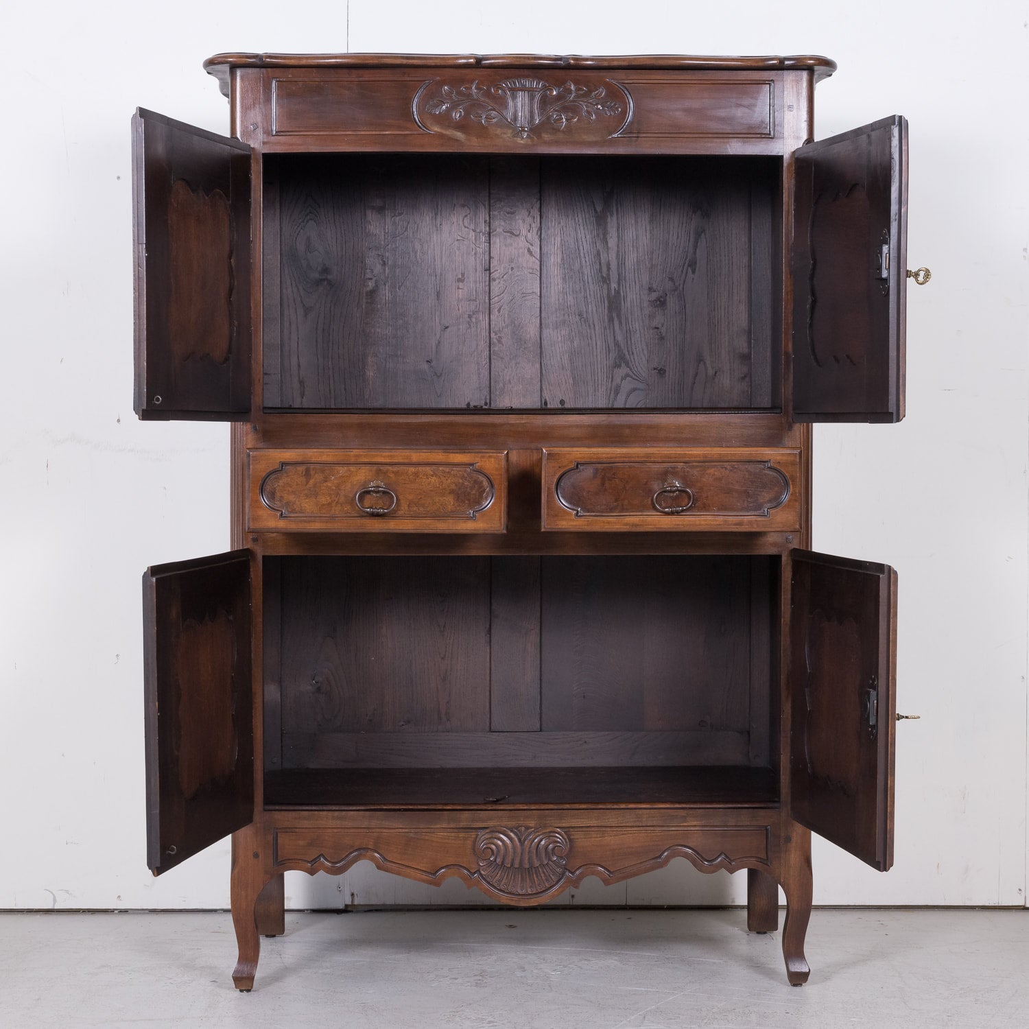 Louis XV Bressan Cabinet Walnut and Burl Chesnut