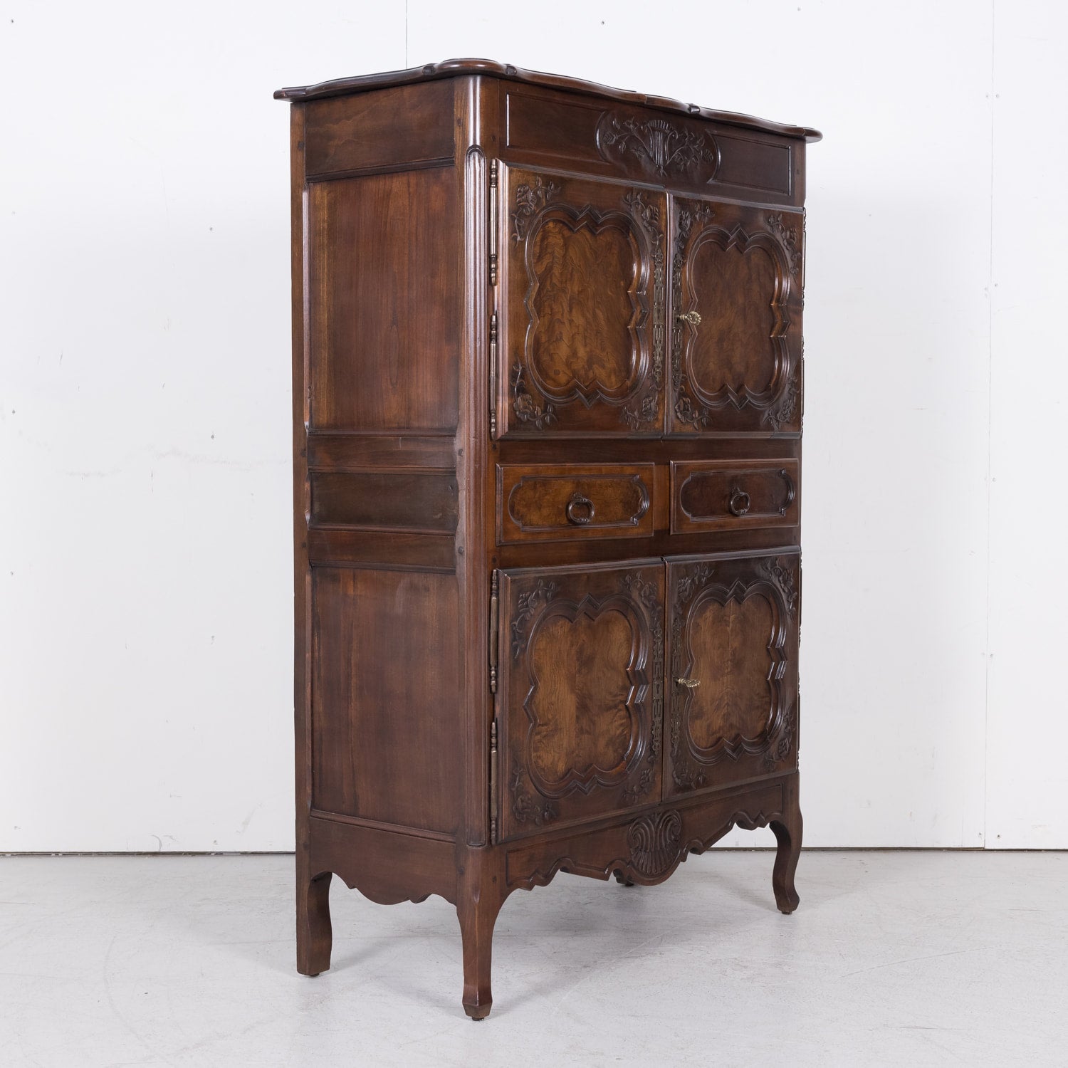 Louis XV Bressan Cabinet Walnut and Burl Chesnut