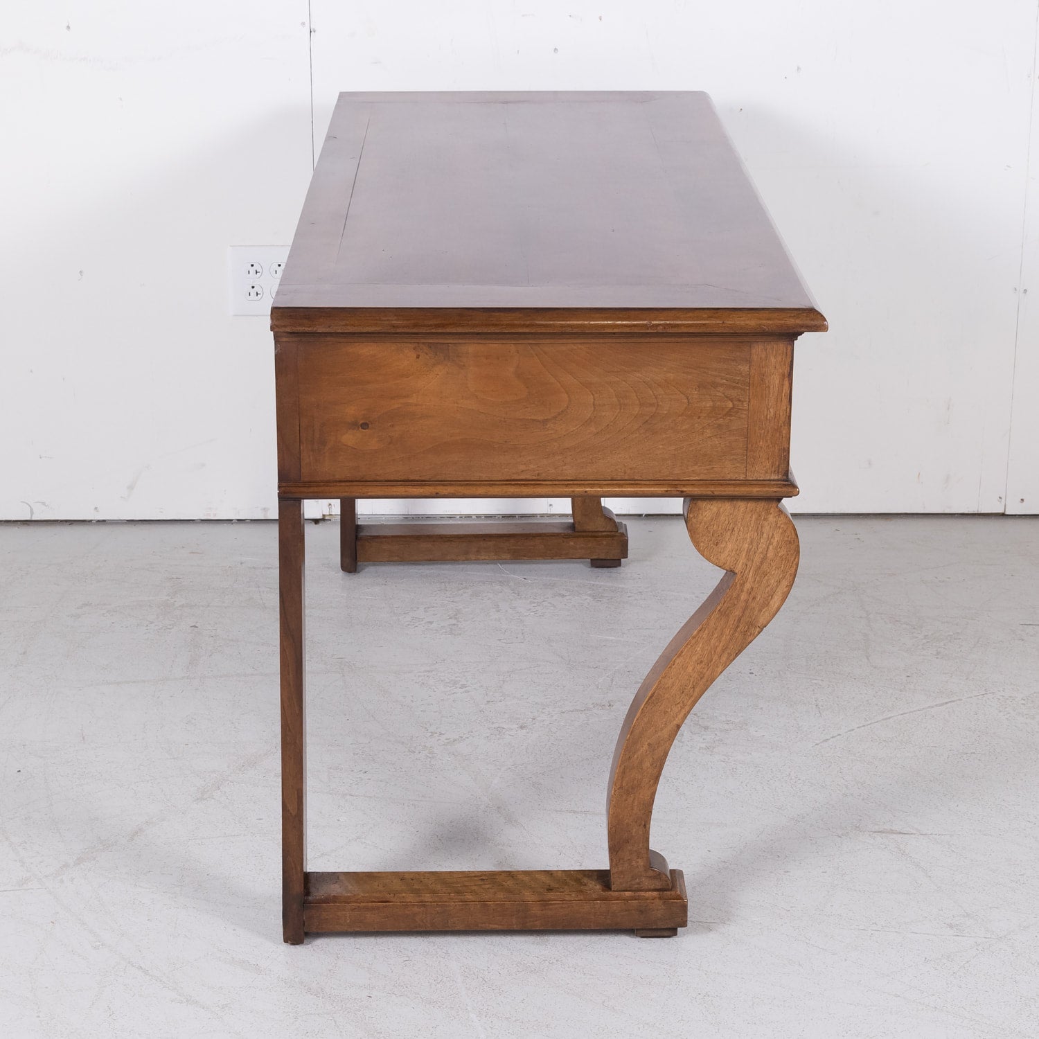 19th Century French Charles X Period Walnut Console with Drawers Made for Vachon-Bavoux & Cie