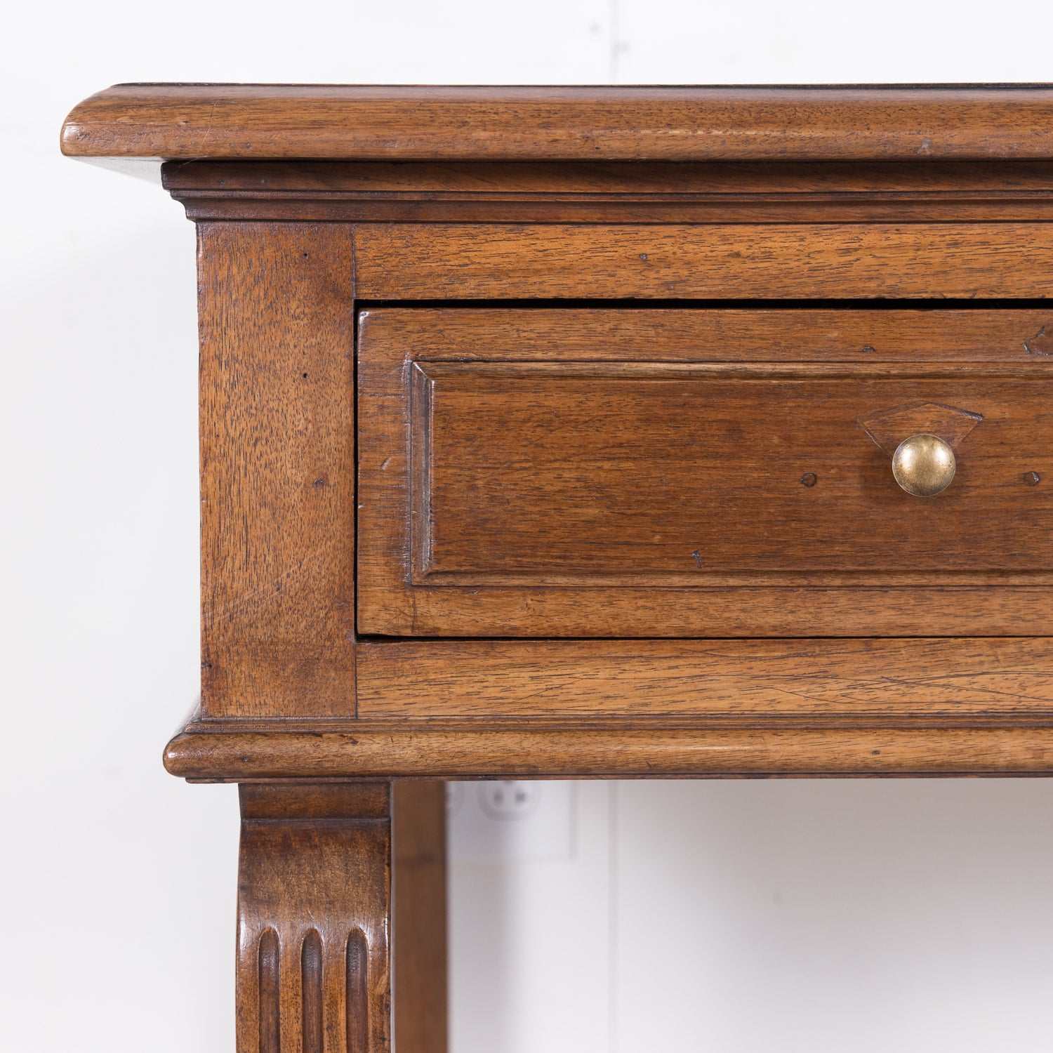 19th Century French Charles X Period Walnut Console with Drawers Made for Vachon-Bavoux & Cie