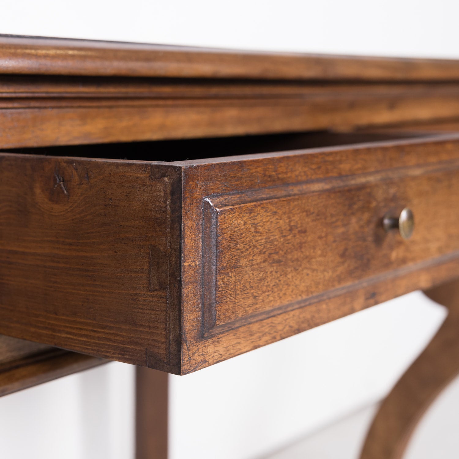 19th Century French Charles X Period Walnut Console with Drawers Made for Vachon-Bavoux & Cie