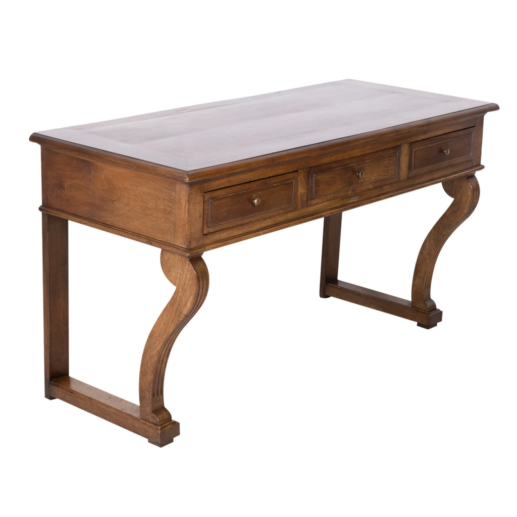 19th Century French Charles X Period Walnut Console with Drawers Made for Vachon-Bavoux & Cie