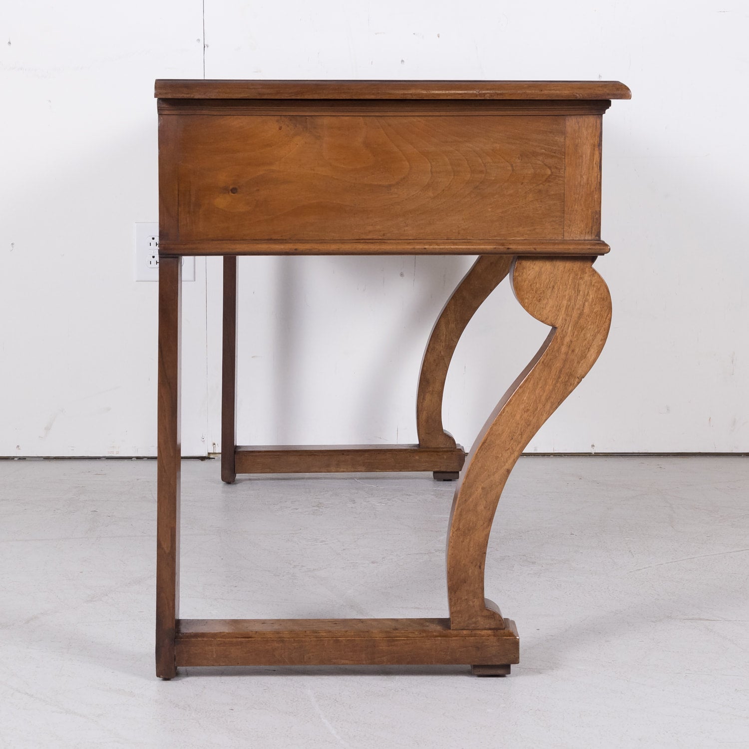 19th Century French Charles X Period Walnut Console with Drawers Made for Vachon-Bavoux & Cie