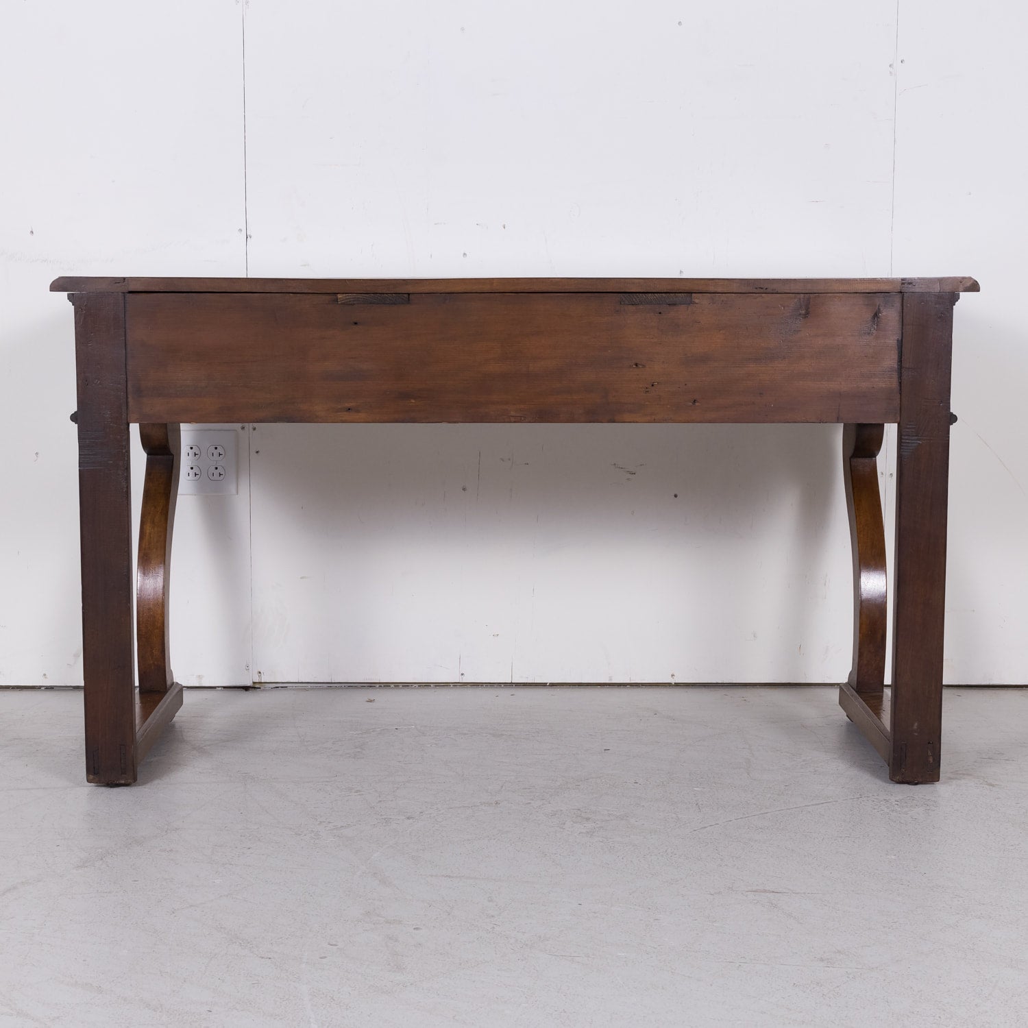 19th Century French Charles X Period Walnut Console with Drawers Made for Vachon-Bavoux & Cie