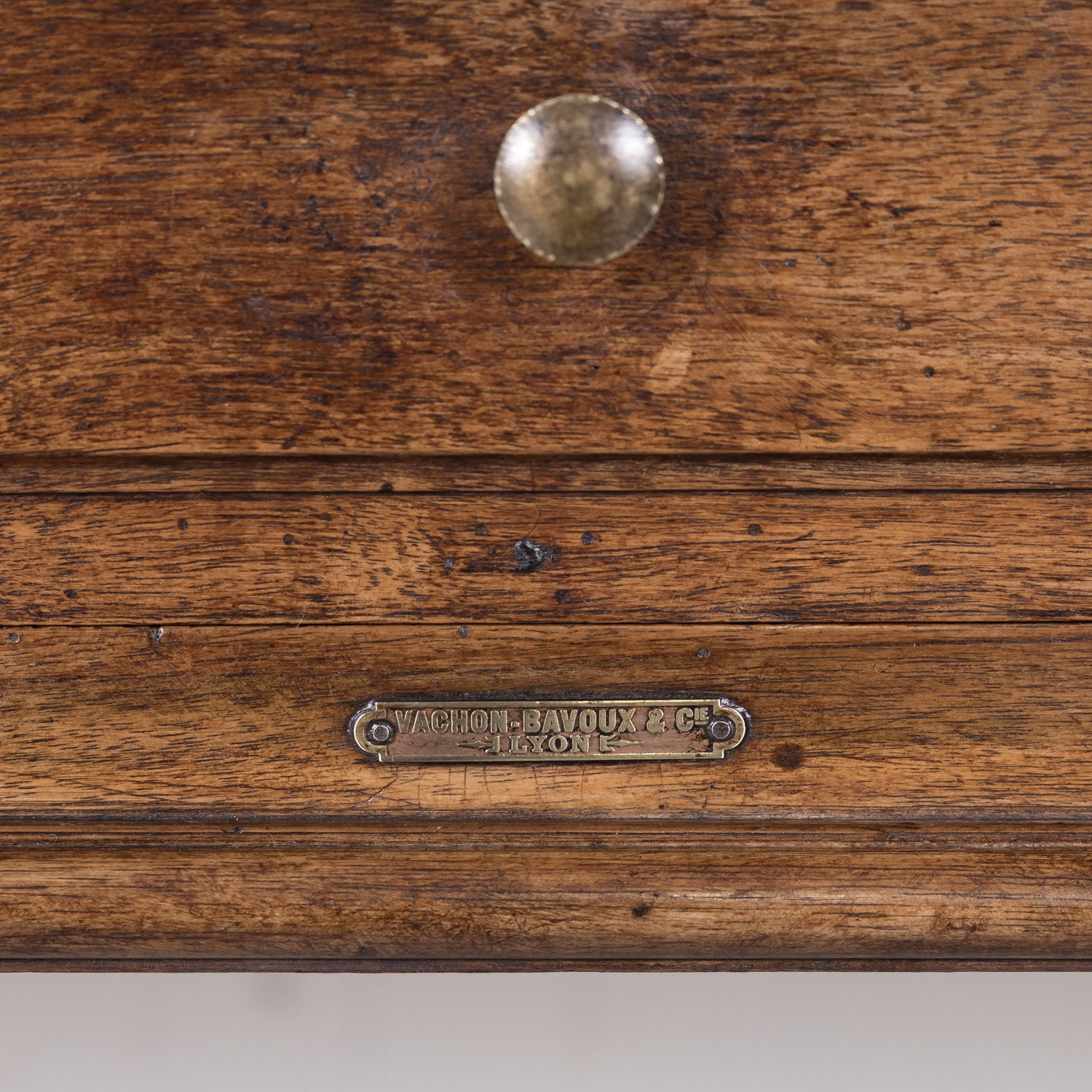 19th Century French Charles X Period Walnut Console with Drawers Made for Vachon-Bavoux & Cie