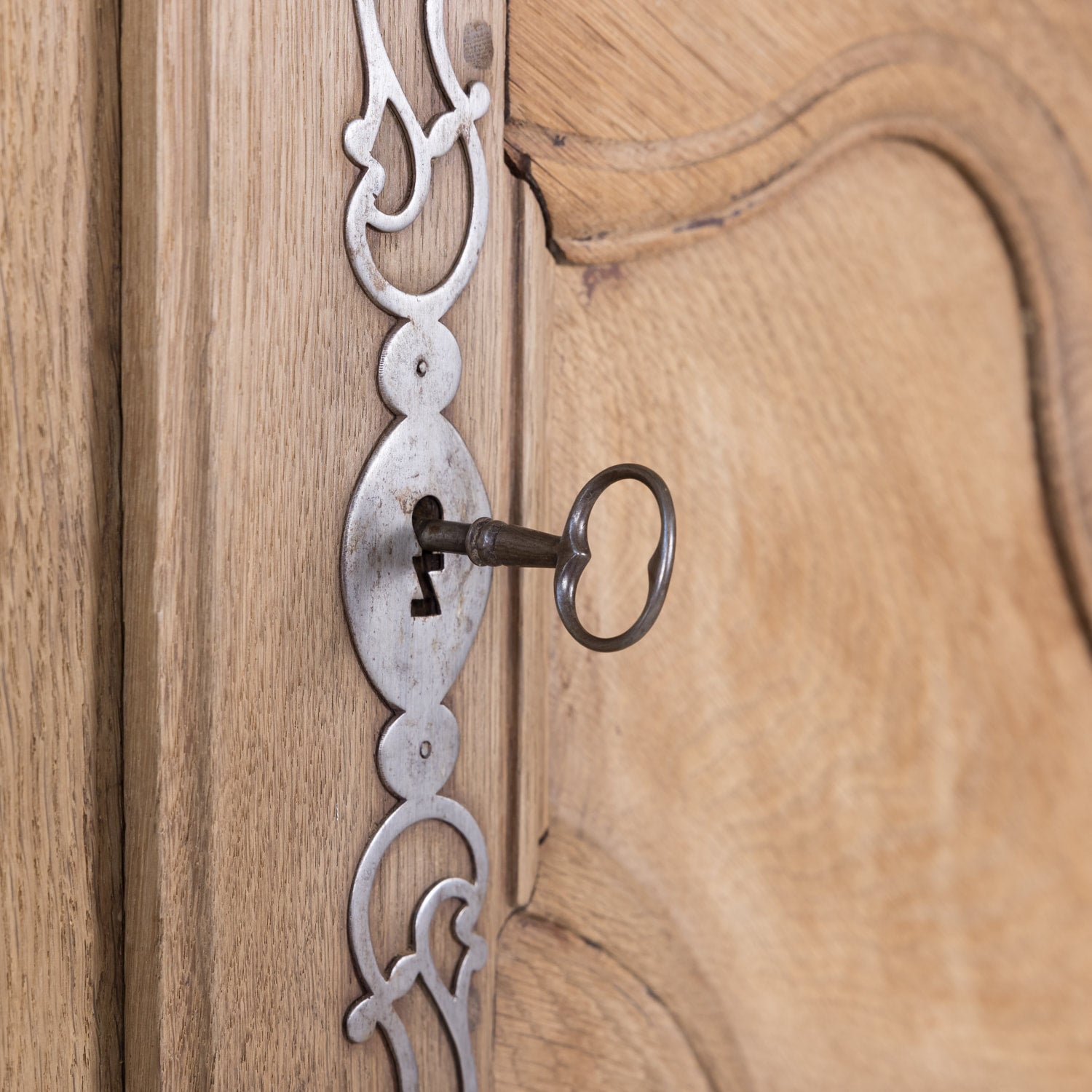 18th Century Louis XV Period French Provincial Bleached Armoire