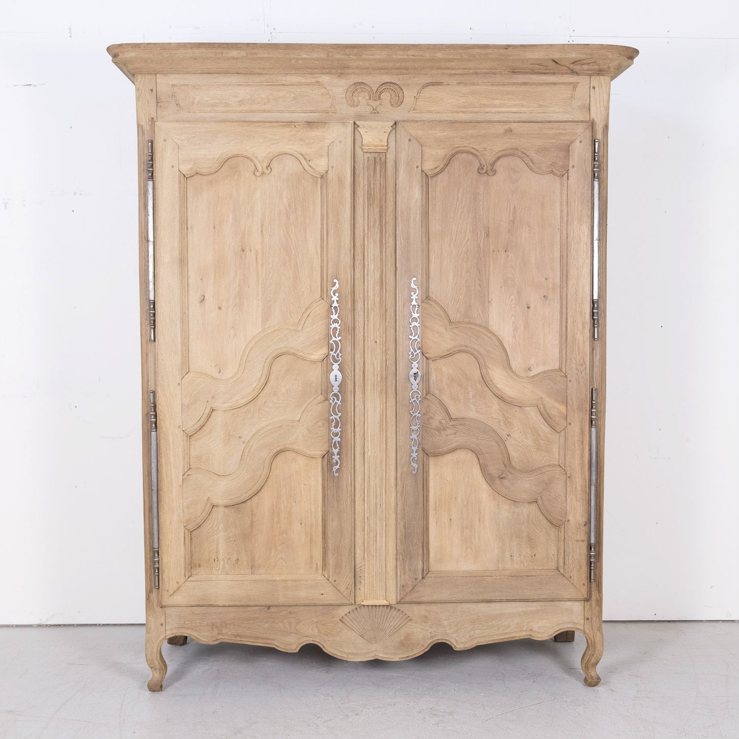 18th Century Louis XV Period French Provincial Bleached Armoire
