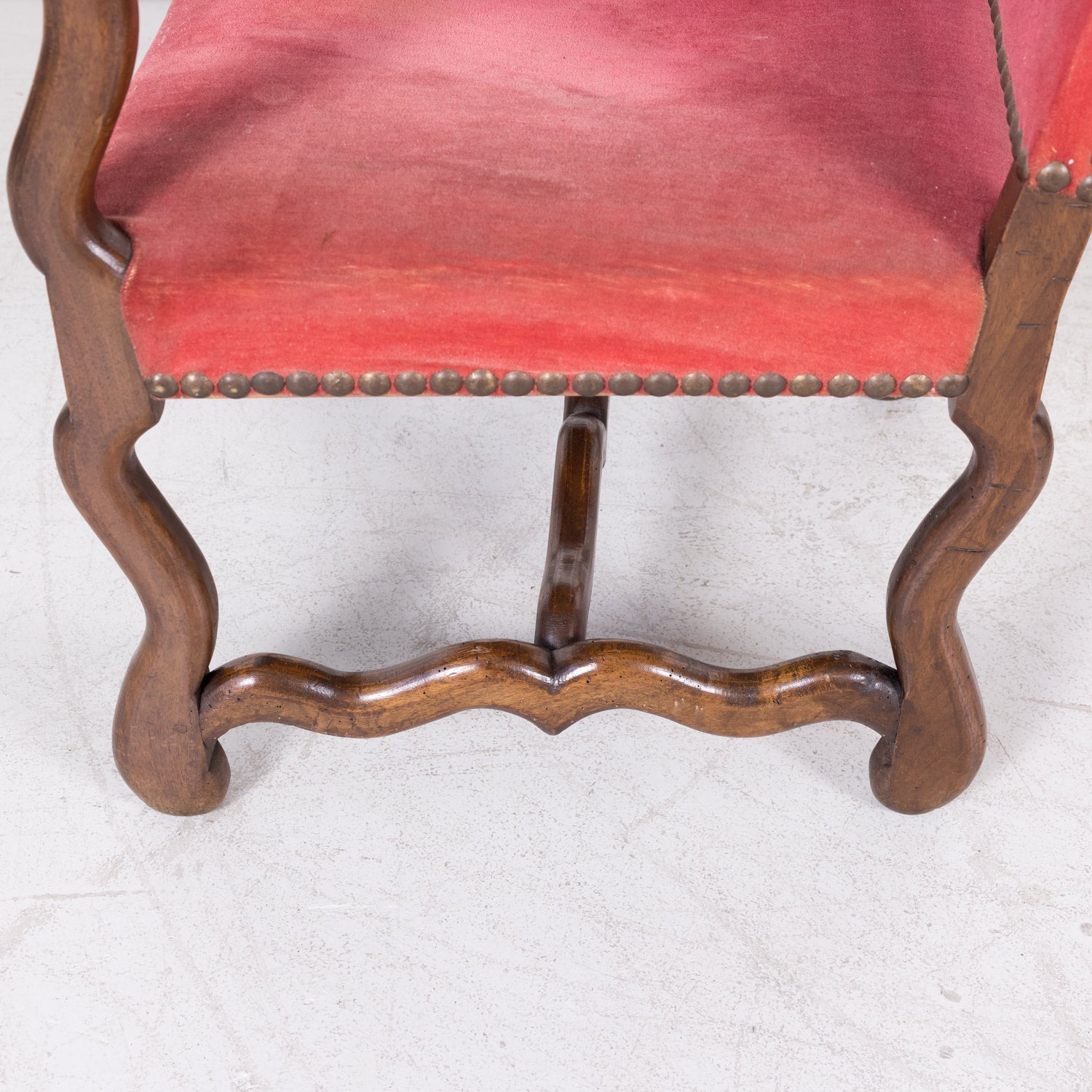 Pair of 19th Century Louis XIII Arm Chairs Os de Mouton from Lyon