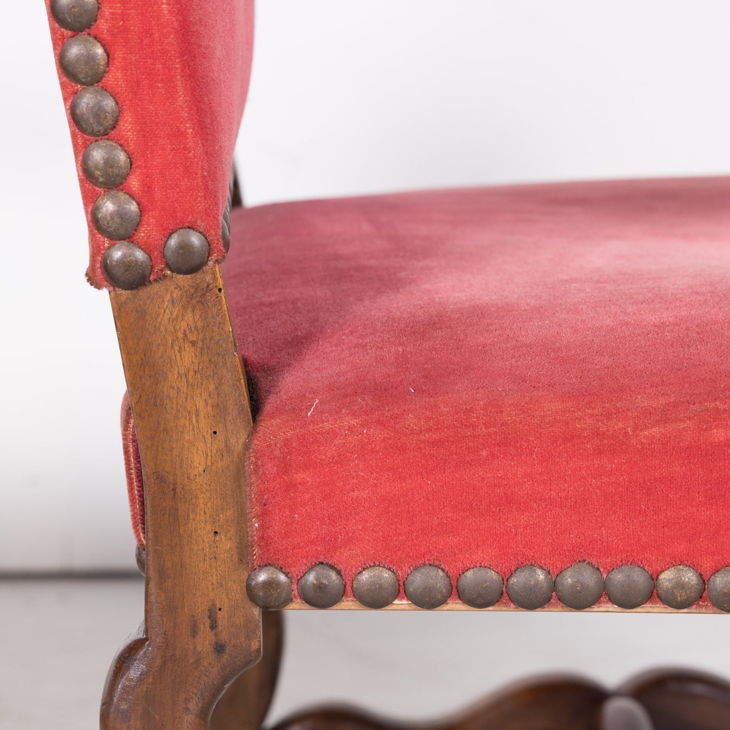 Pair of 19th Century Louis XIII Arm Chairs Os de Mouton from Lyon