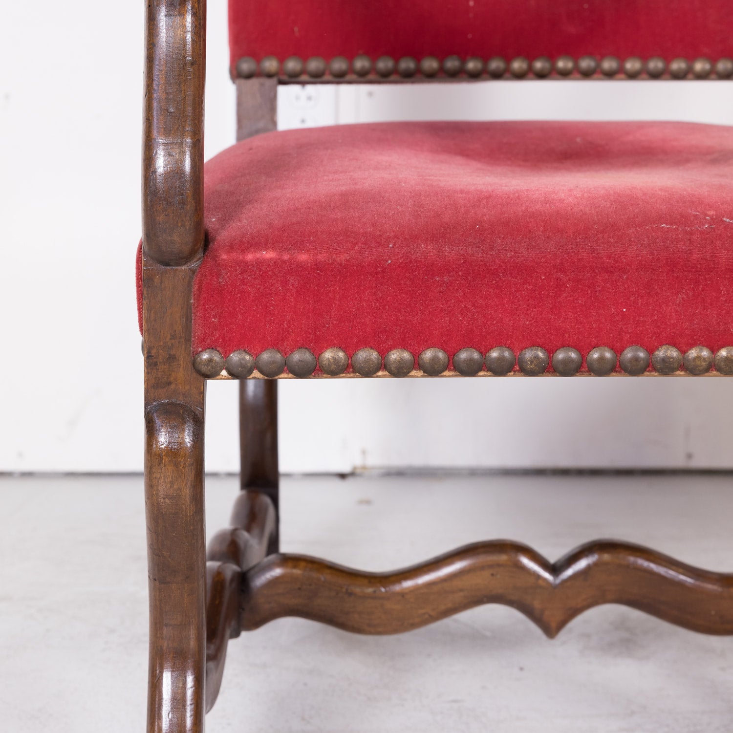Pair of 19th Century Louis XIII Arm Chairs Os de Mouton from Lyon