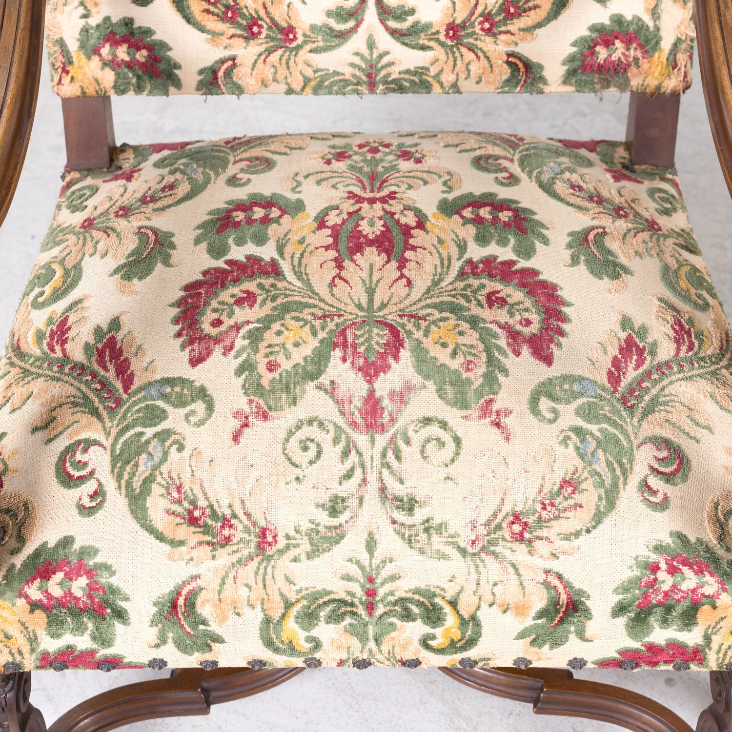 Pair of 19th Century French Louis XIV Style Carved Walnut Fauteuils