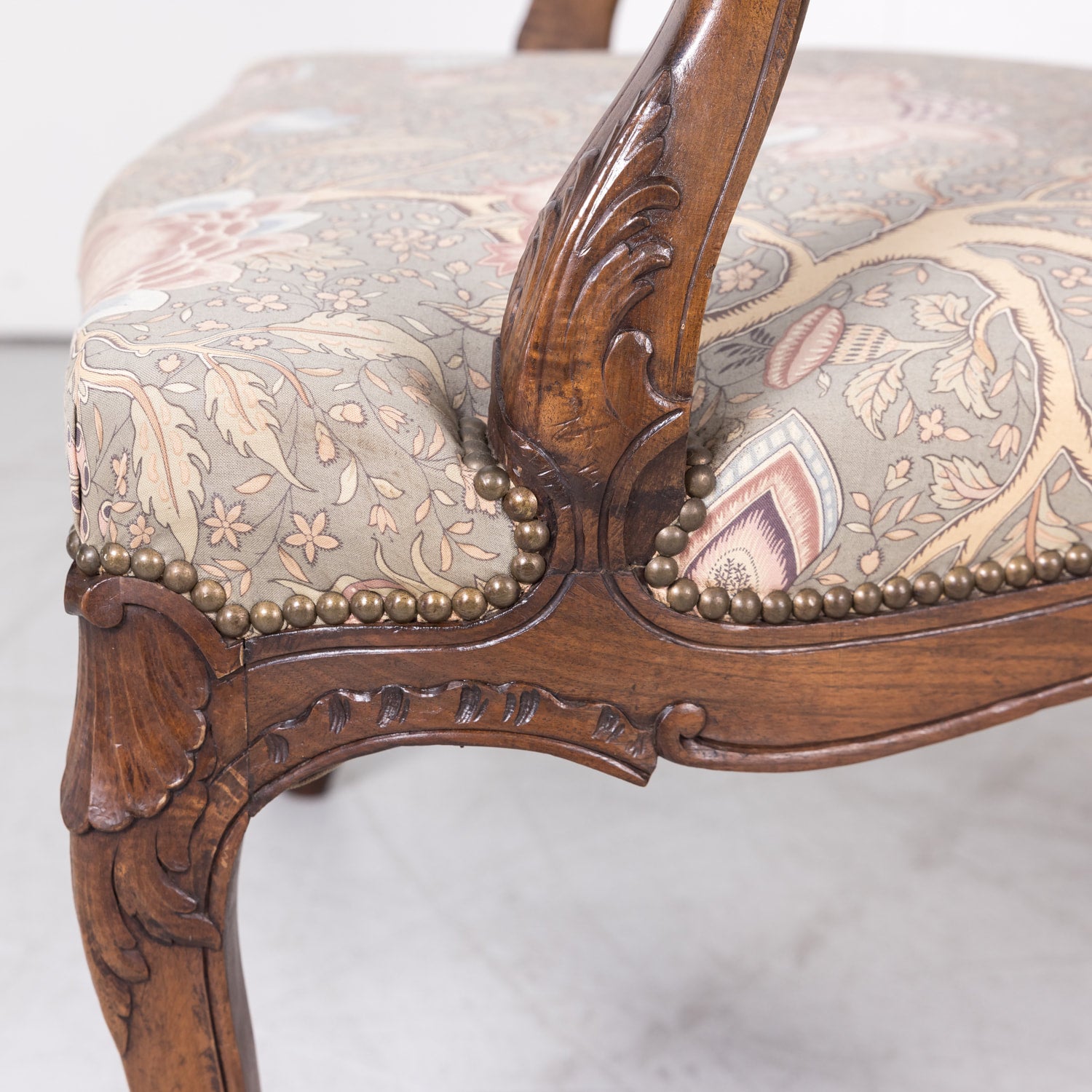 Fine Pair of 18th Century French Louis XV Period Carved Walnut Fauteuils