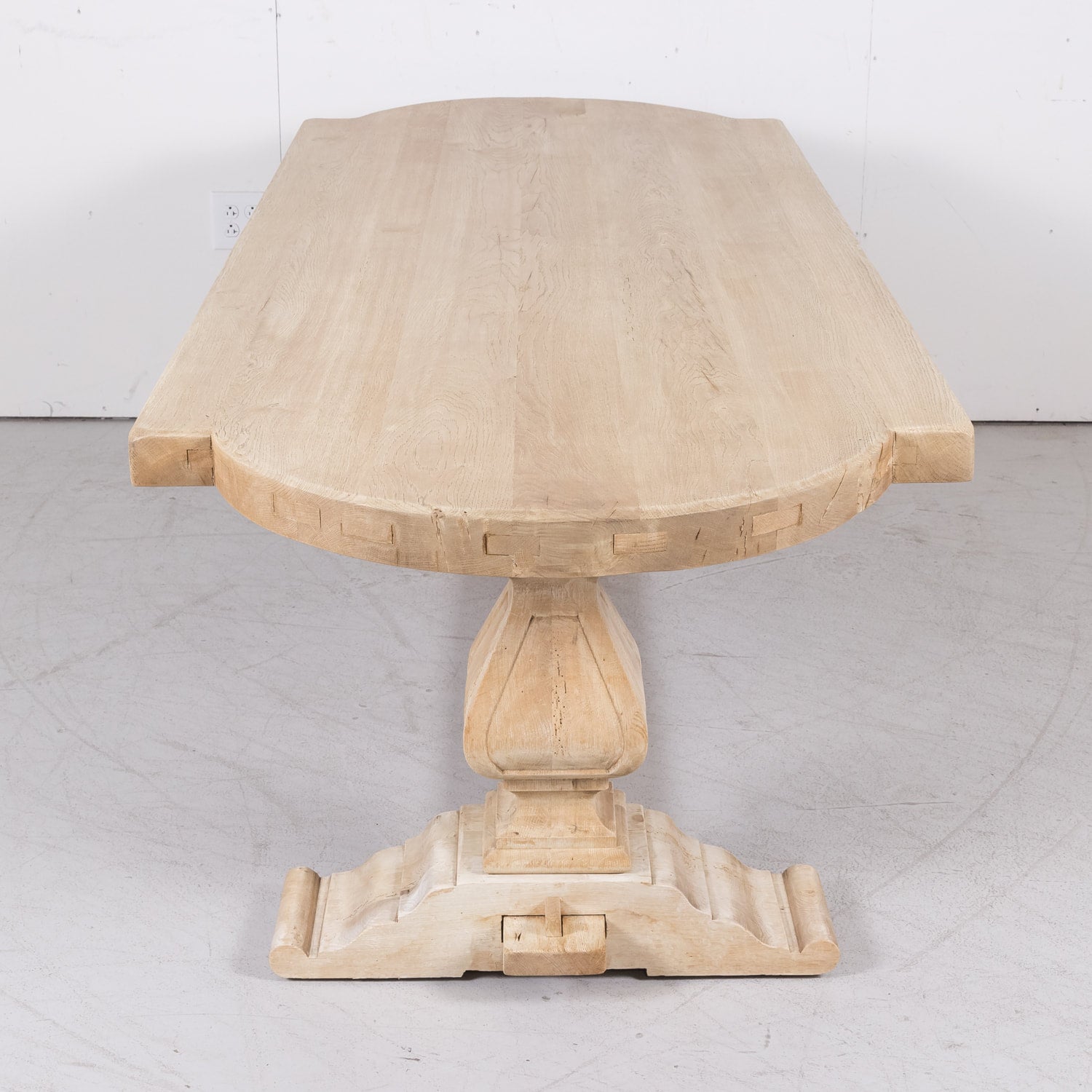 Early 20th Century French Bleached Oak Monastery Trestle Table