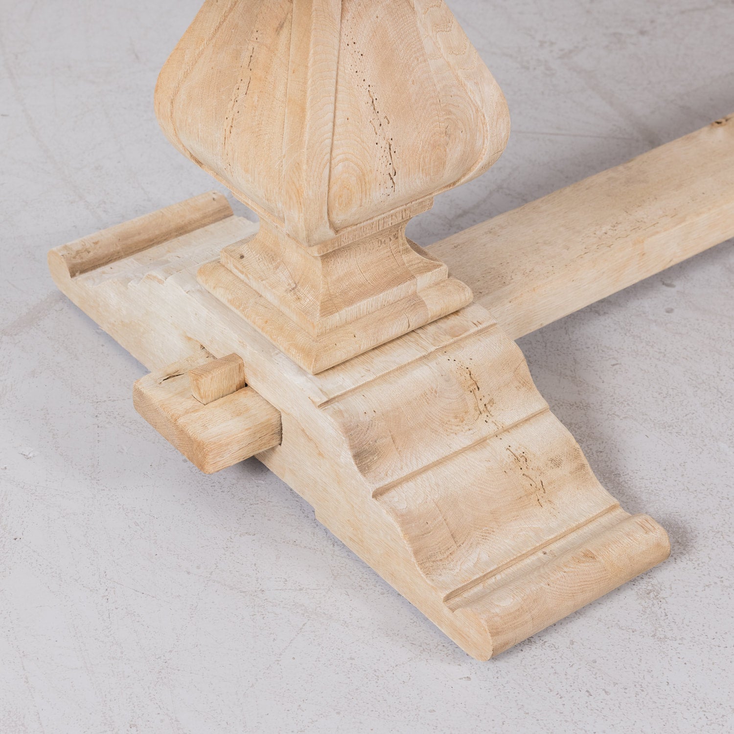 Early 20th Century French Bleached Oak Monastery Trestle Table