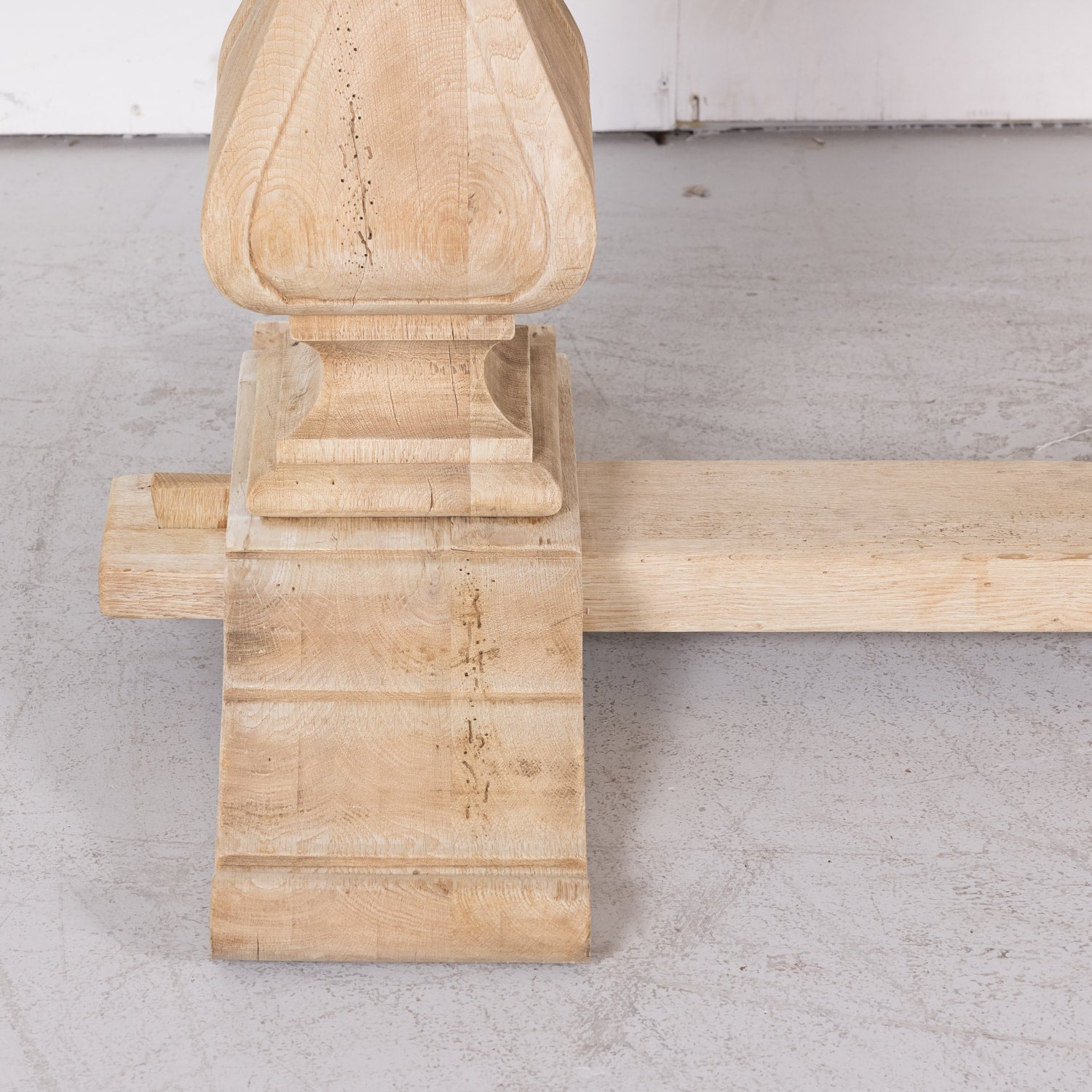 Early 20th Century French Bleached Oak Monastery Trestle Table