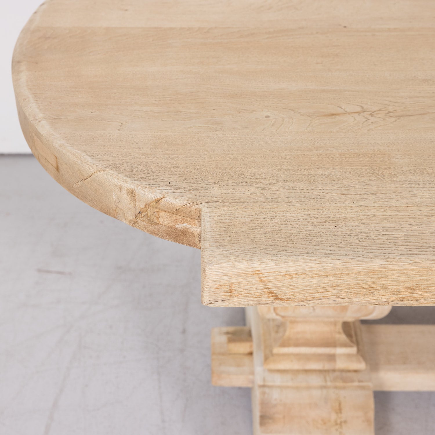 Early 20th Century French Bleached Oak Monastery Trestle Table