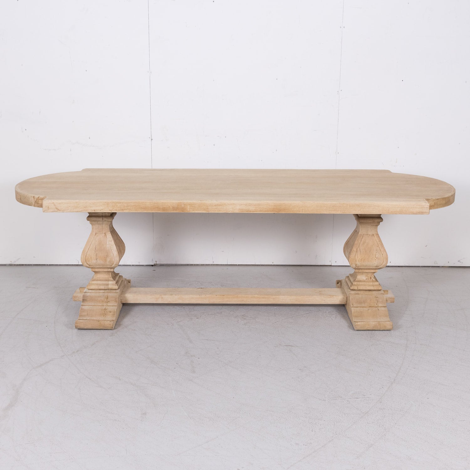 Early 20th Century French Bleached Oak Monastery Trestle Table