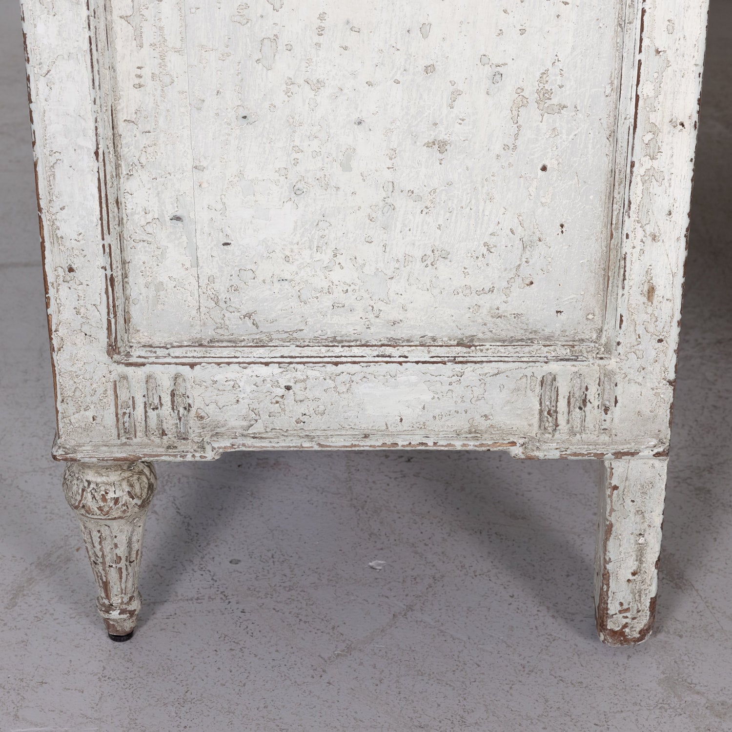 Pair of 18th Century French Louis XVI Period Painted Commodes with Faux Marble Tops