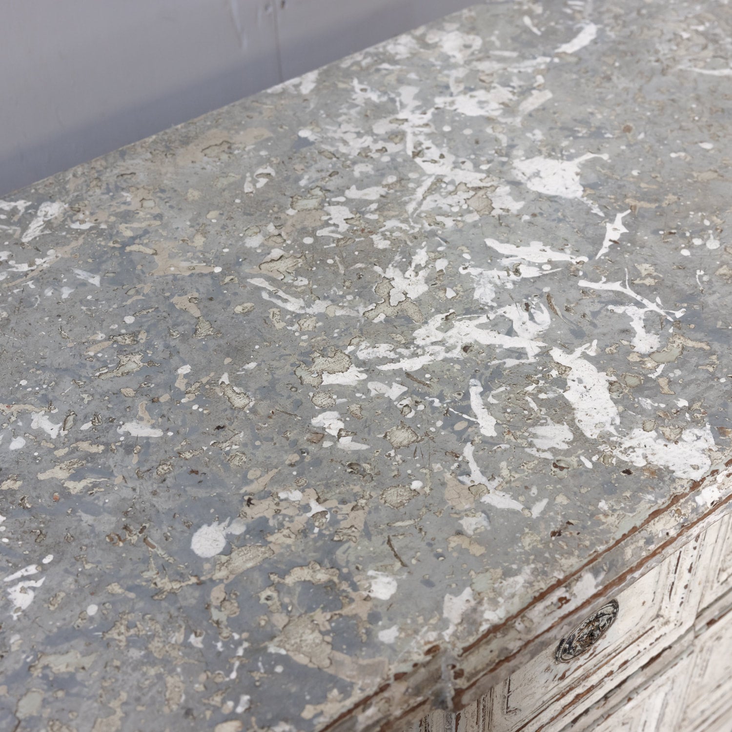 Pair of 18th Century French Louis XVI Period Painted Commodes with Faux Marble Tops