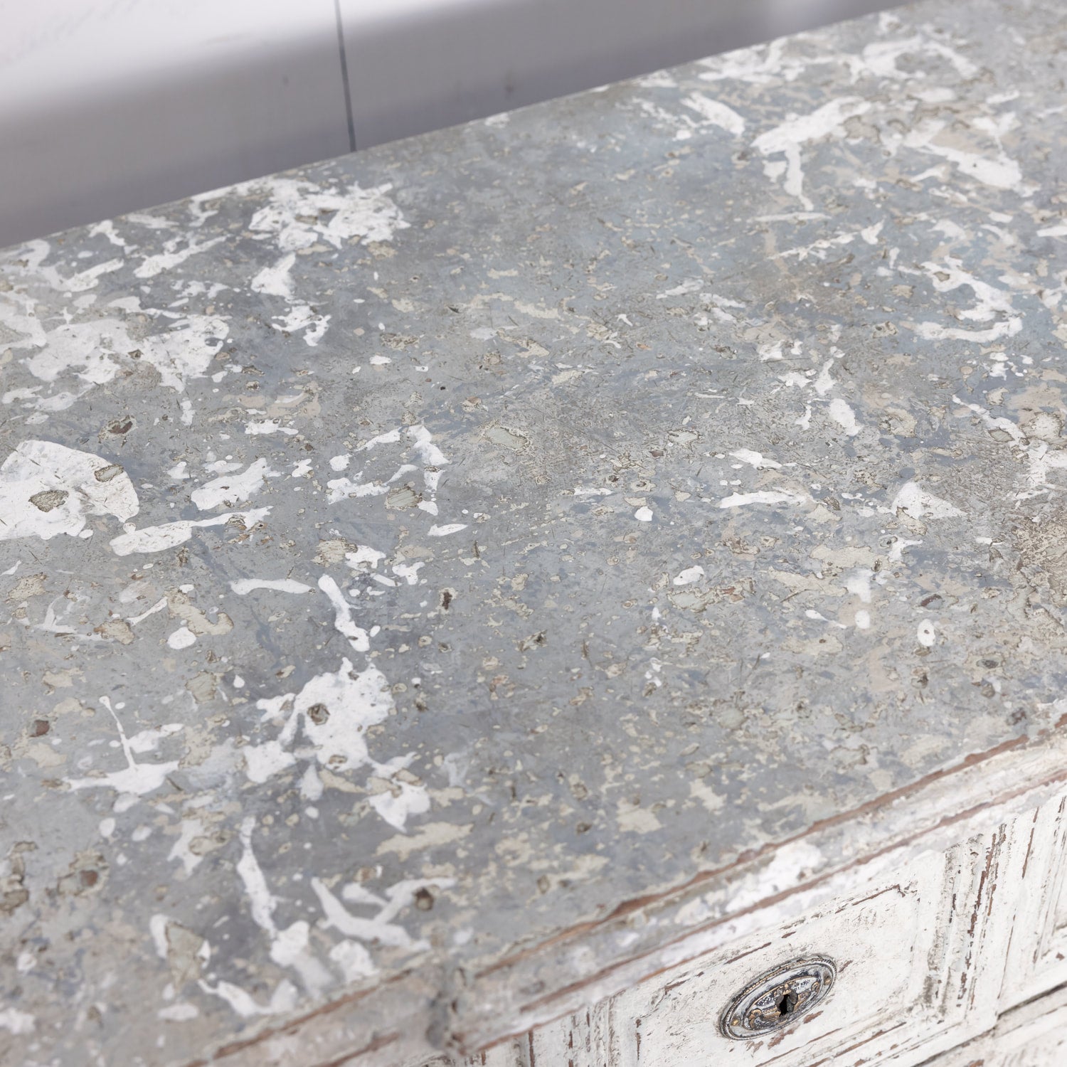 Pair of 18th Century French Louis XVI Period Painted Commodes with Faux Marble Tops