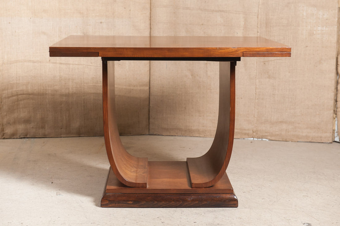 French Art Deco Walnut Console