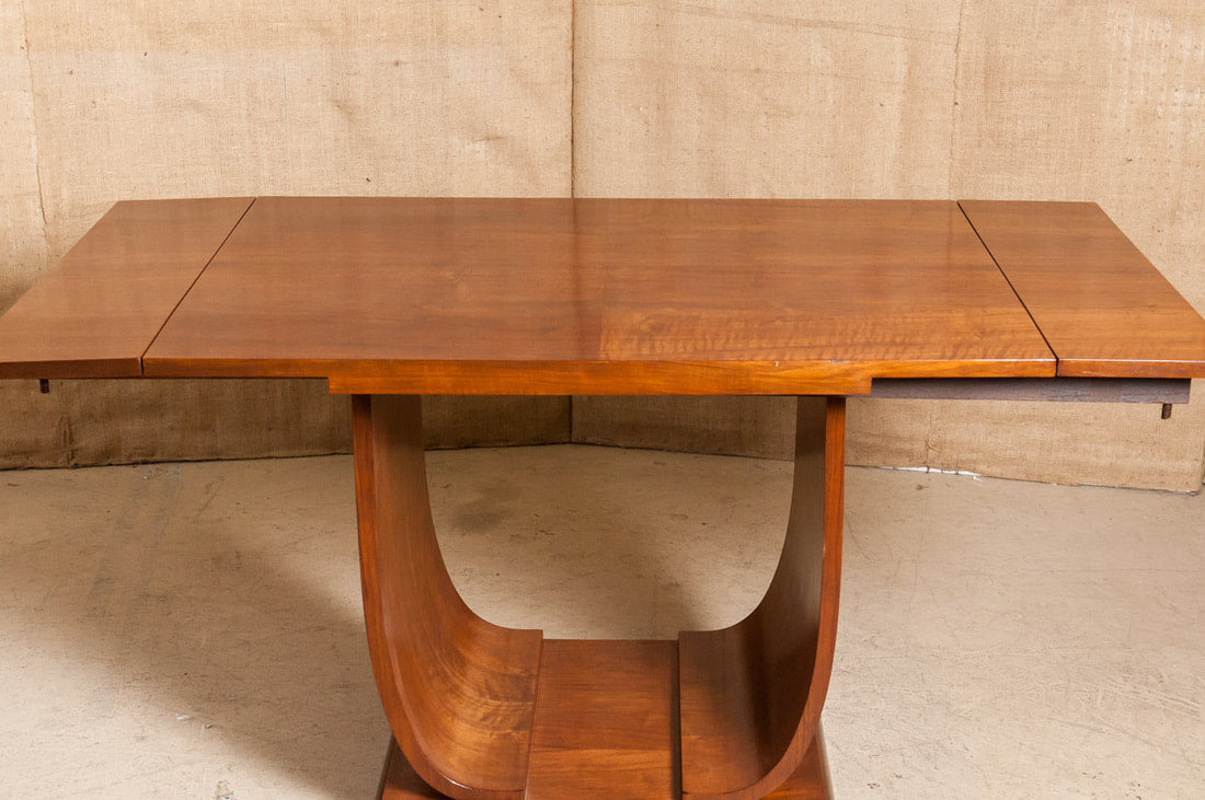 French Art Deco Walnut Console