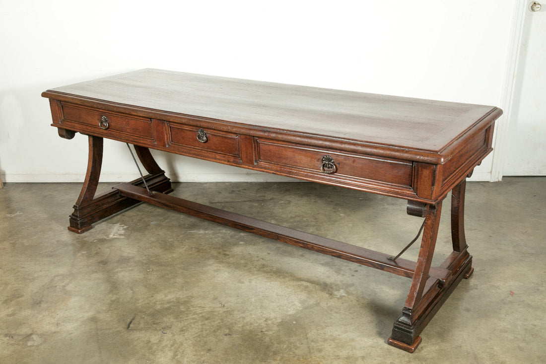 Early 19th Century Solid Oak French Provençal Desk or Console 