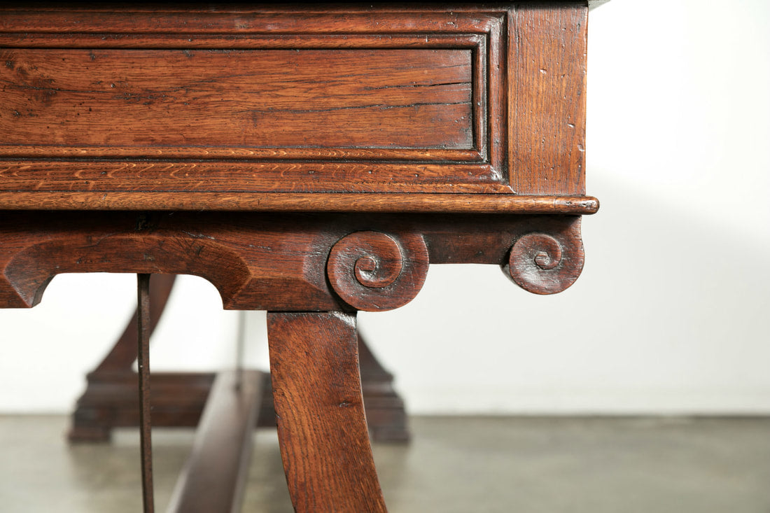 Early 19th Century Solid Oak French Provençal Desk or Console 
