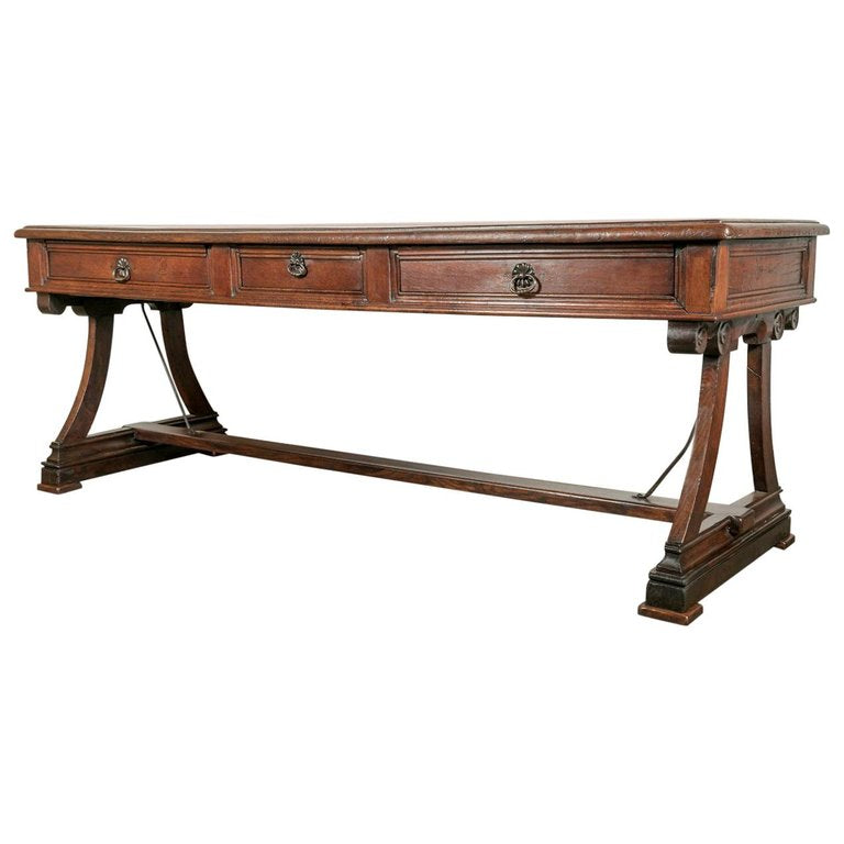Early 19th Century Solid Oak French Provençal Desk or Console 
