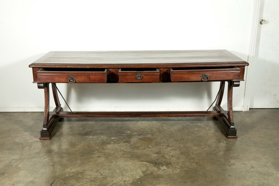 Early 19th Century Solid Oak French Provençal Desk or Console 