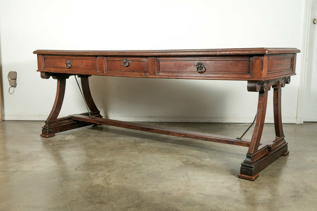 Early 19th Century Solid Oak French Provençal Desk or Console 