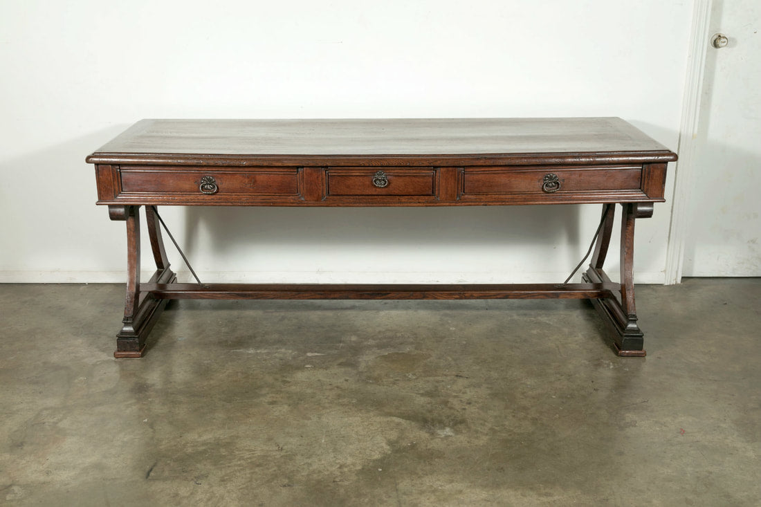 Early 19th Century Solid Oak French Provençal Desk or Console 