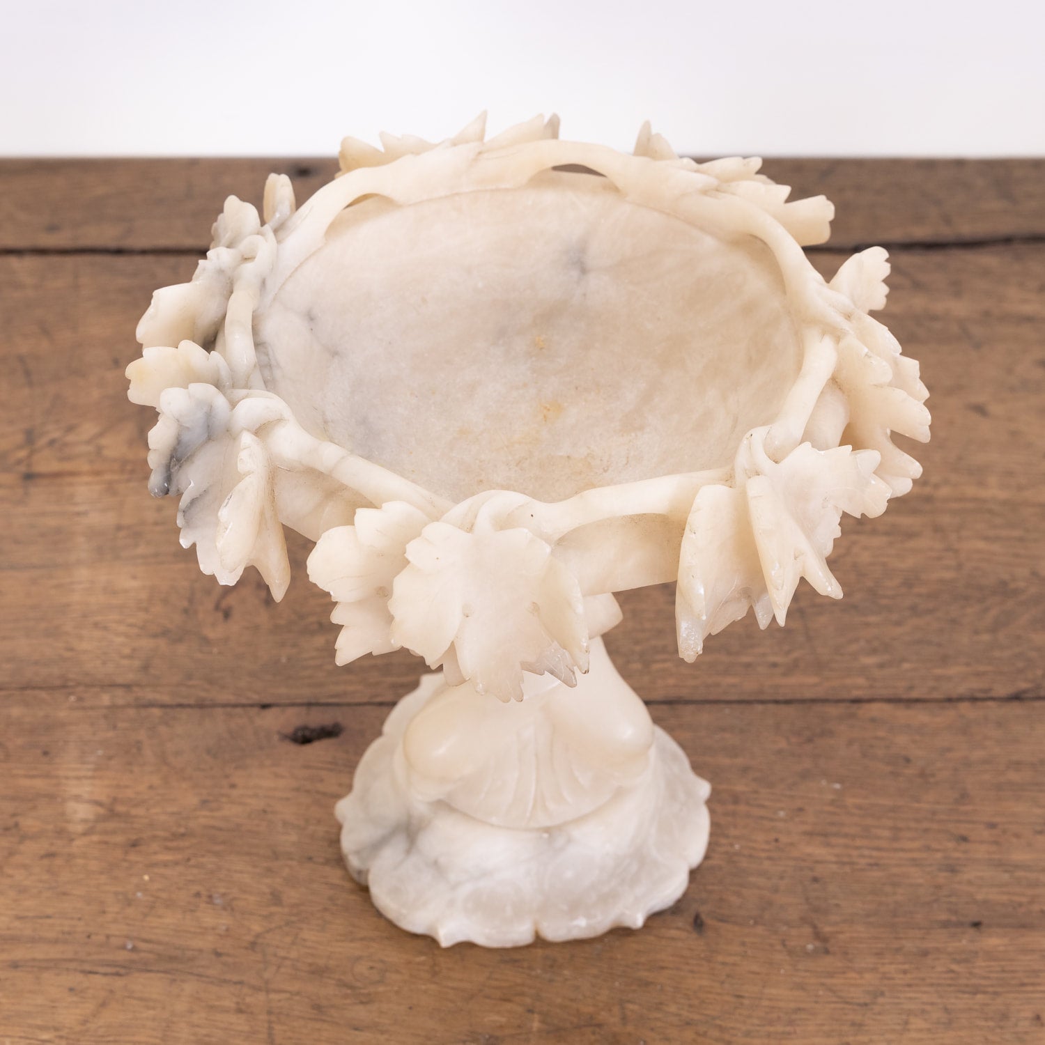 19th Century Hand Carved Italian Alabaster Tazza