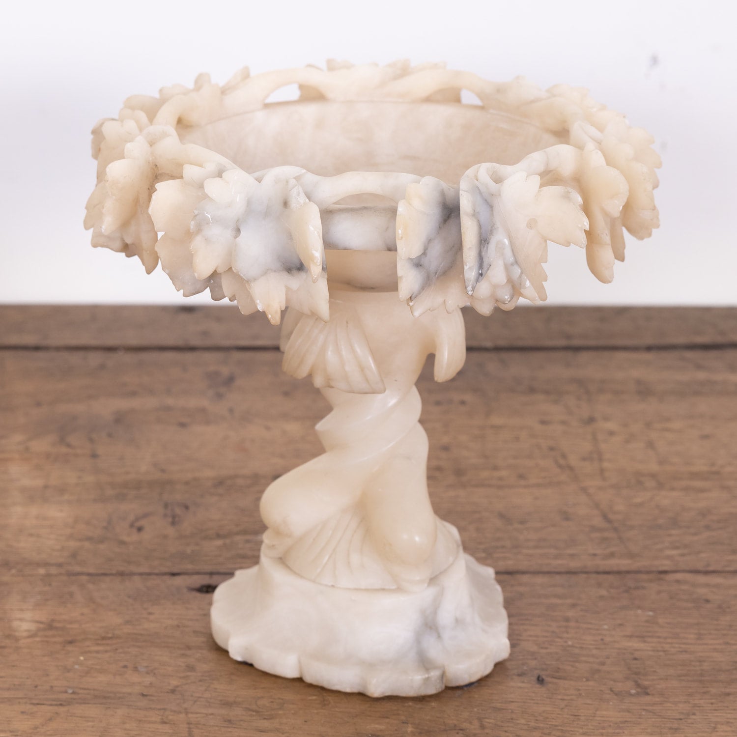 19th Century Hand Carved Italian Alabaster Tazza