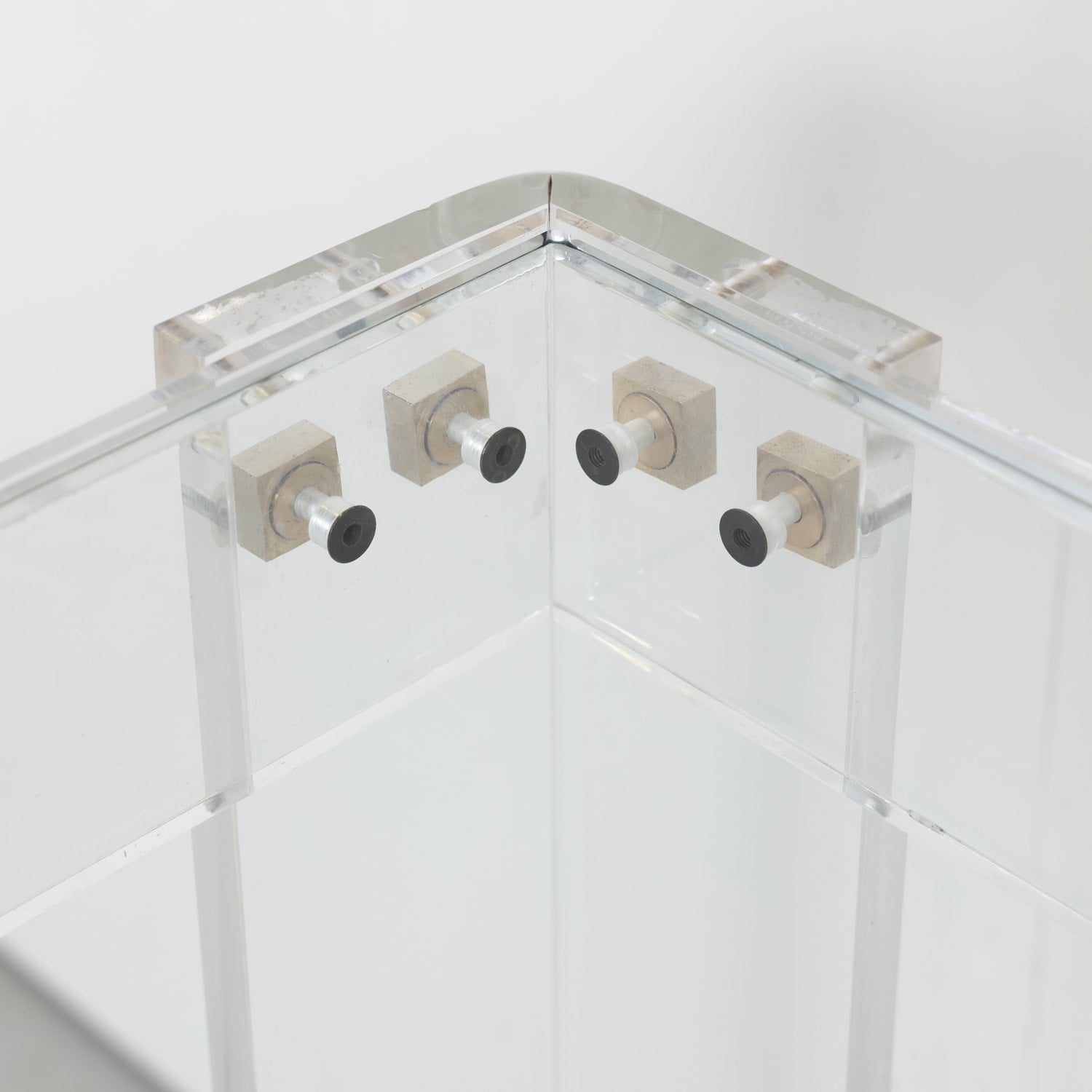 Vintage 1970s French Acrylic and Glass Top Desk or Console Table