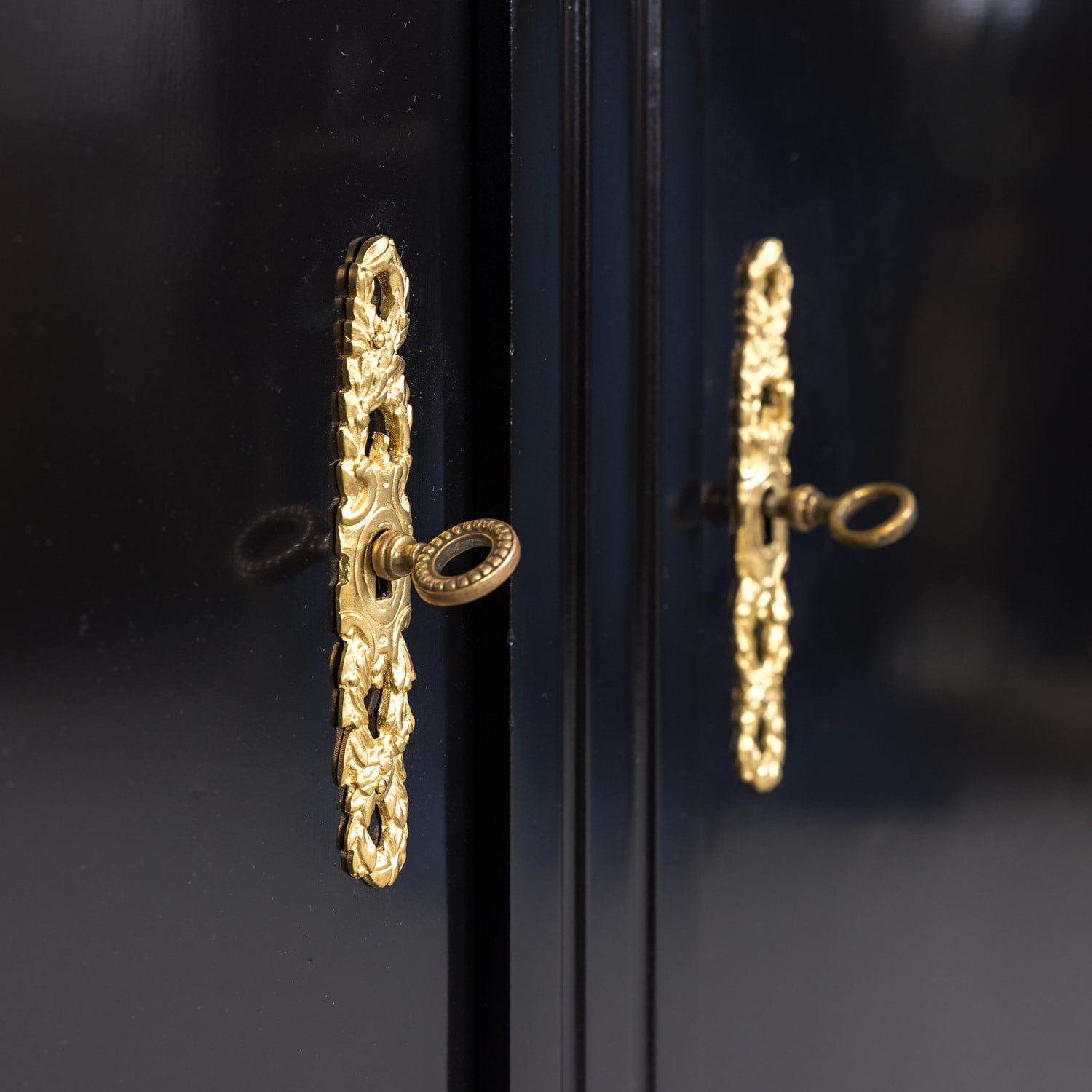Exceptional French Louis XVI Style Ebonized Enfilade Buffet with Carrara Marble Top Attributed to Maison Mercier Freres 