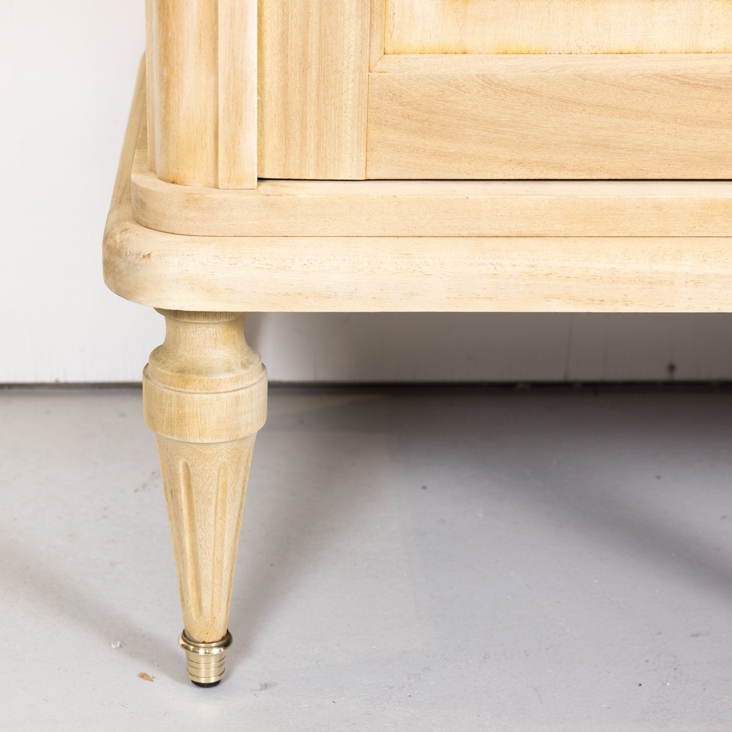 Antique French Louis XVI Style Bleached Enfilade Buffet with Carrara Marble Top