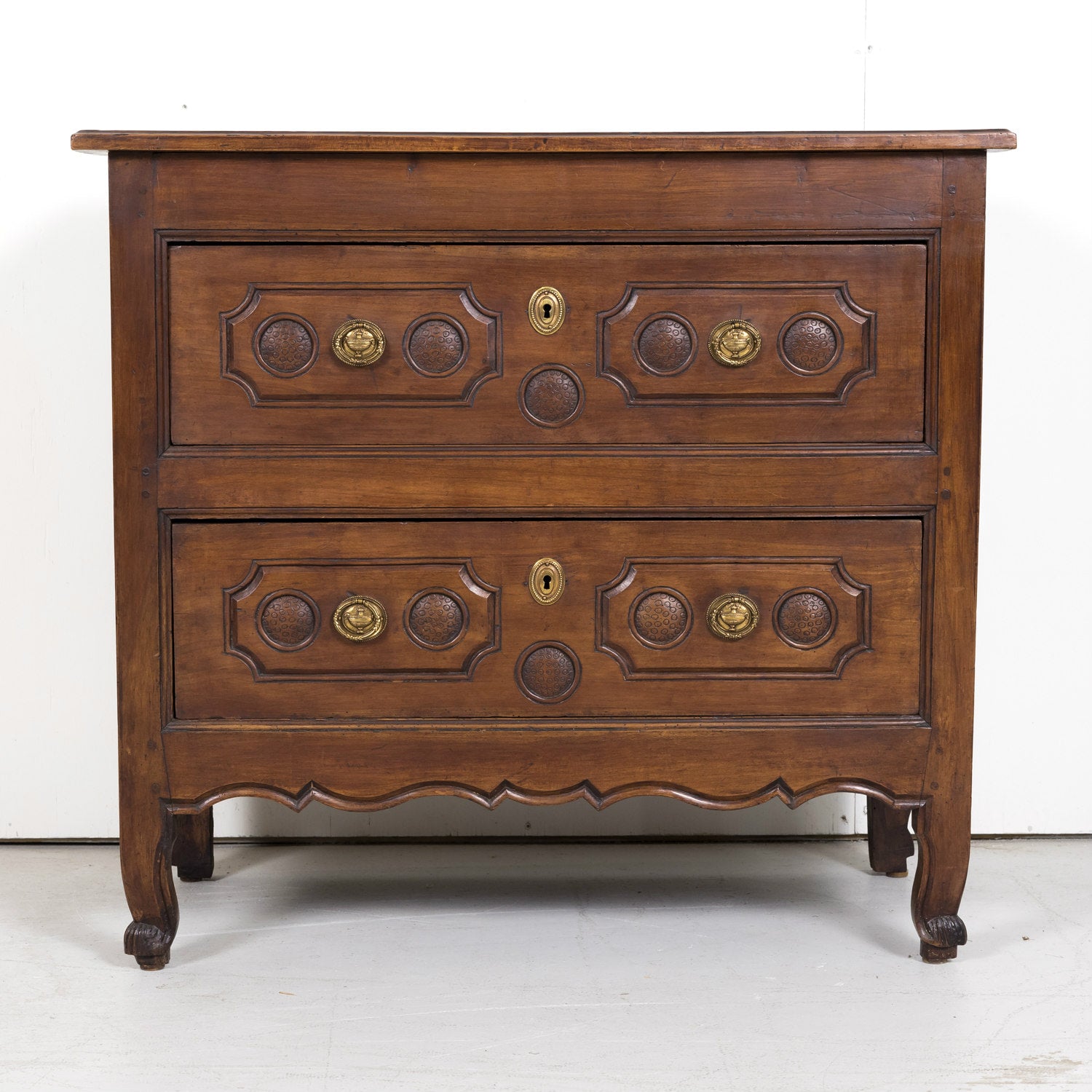 18th Century French Louis XV Period Two-Drawer Cherry Lyonnaise Commode