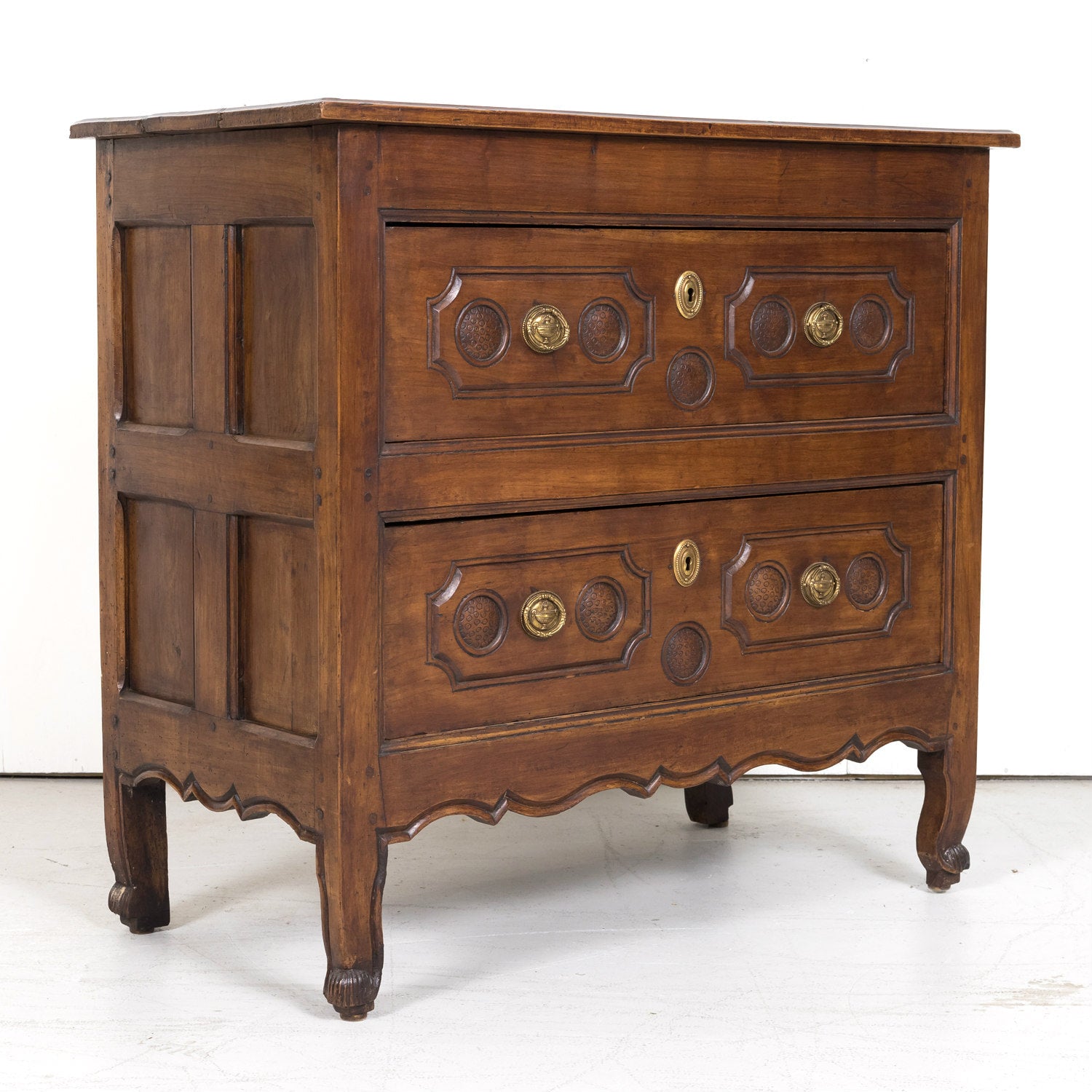 18th Century French Louis XV Period Two-Drawer Cherry Lyonnaise Commode