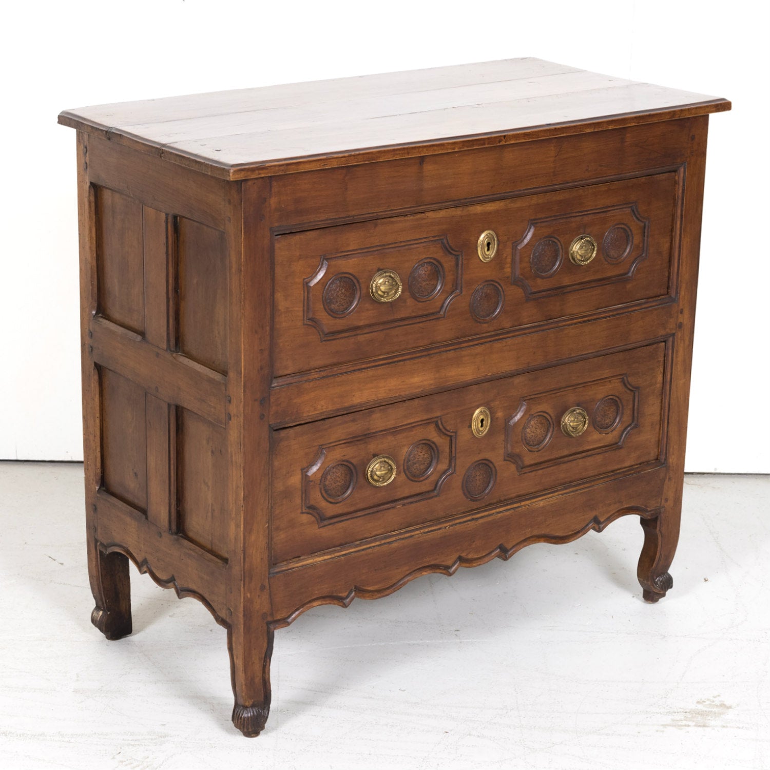 18th Century French Louis XV Period Two-Drawer Cherry Lyonnaise Commode