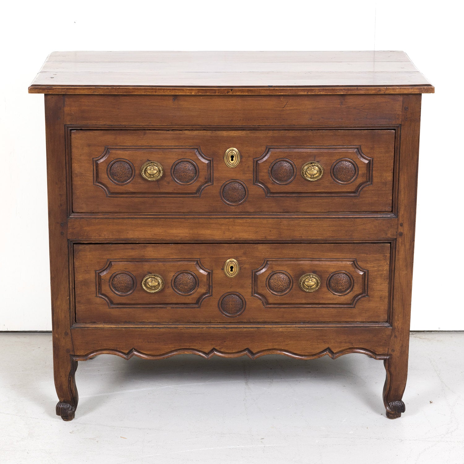 18th Century French Louis XV Period Two-Drawer Cherry Lyonnaise Commode