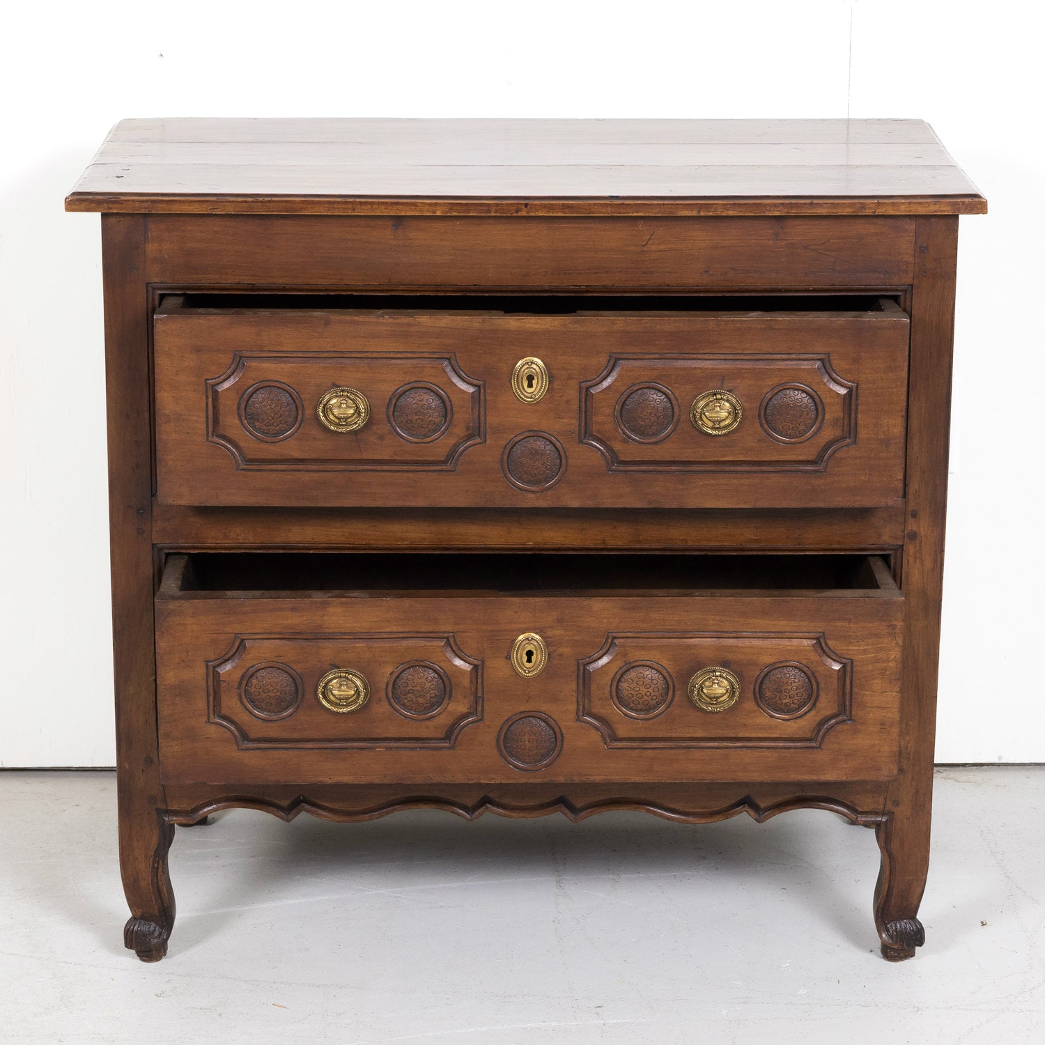 18th Century French Louis XV Period Two-Drawer Cherry Lyonnaise Commode