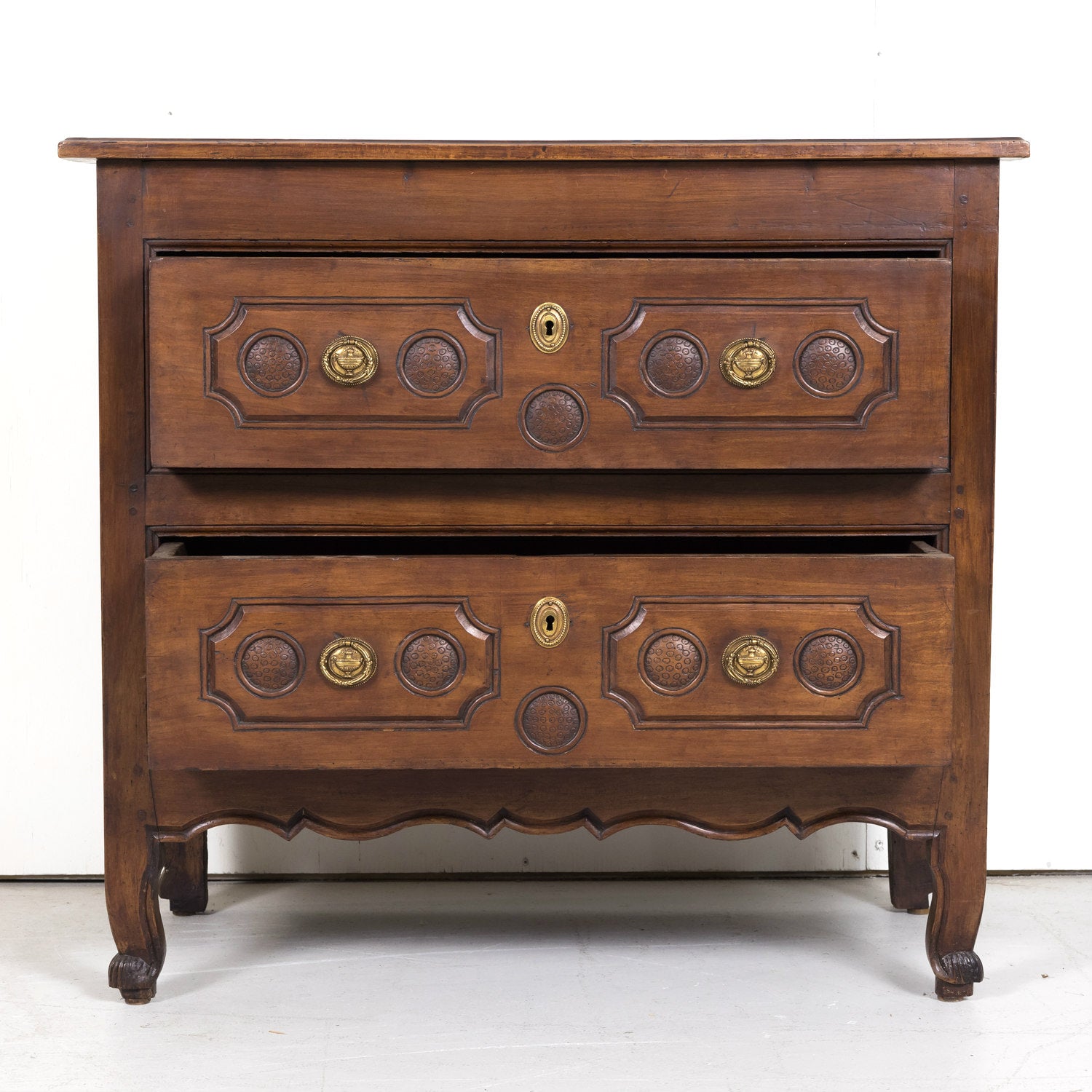 18th Century French Louis XV Period Two-Drawer Cherry Lyonnaise Commode